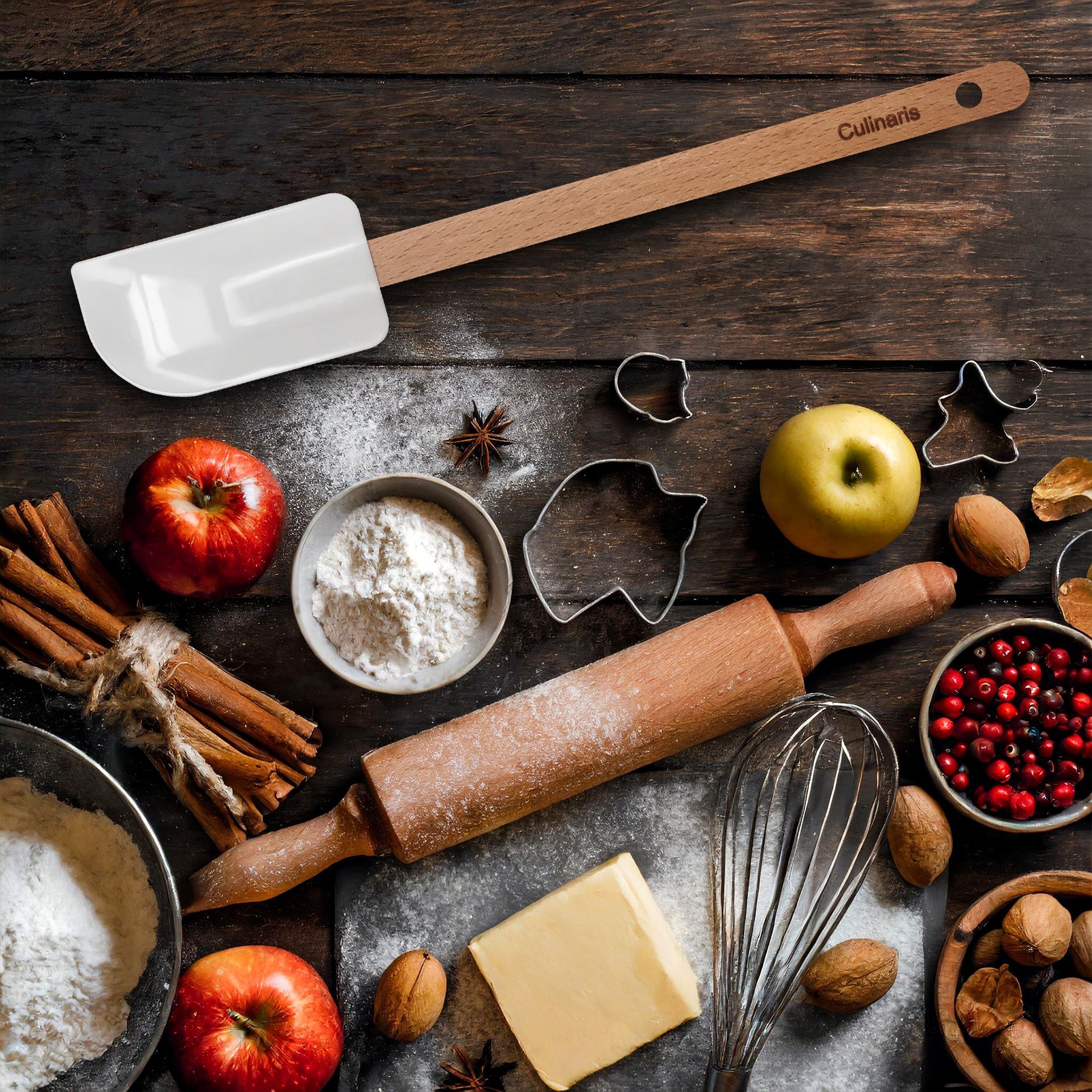 Dough scraper - wide - beech wood - 28.5 cm | Culinaris Dough scraper - wide - beech wood - 28.5 cm | Culinaris