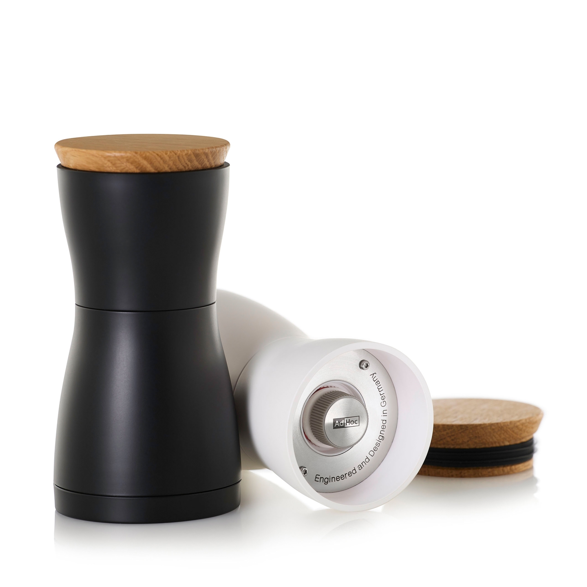 Adhoc - TWIN Pfeffer- und Salzmühle Set - 13,3 cm | Black & White