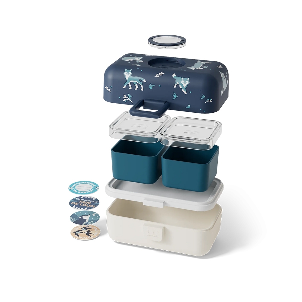 monbento - MB Tresor Kinder Lunch Box, blau Wolf