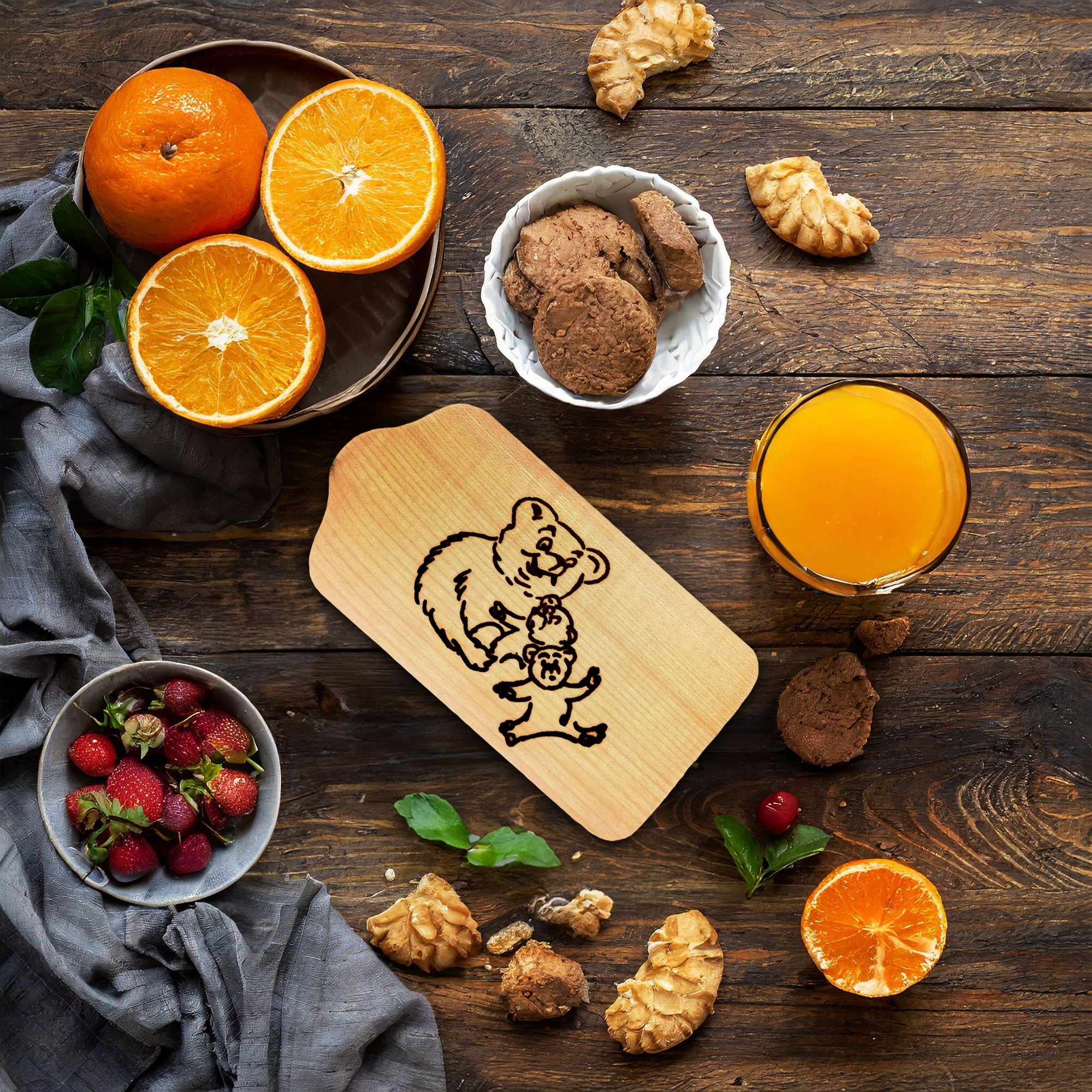 Breakfast board - maple wood - mother bear | Culinaris