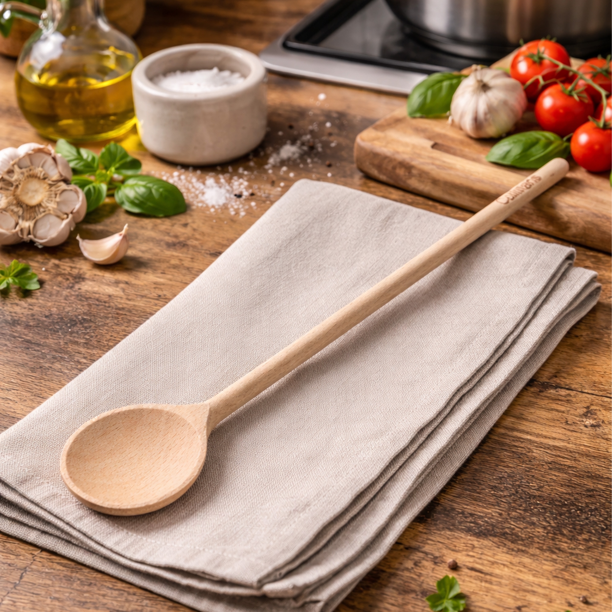 Round cooking spoon - beech wood - 40 cm | Culinaris