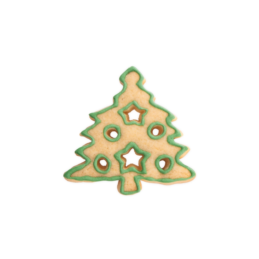 Städter - Cookie Cutter Christmas tree - with star and circle recess - 8 cm