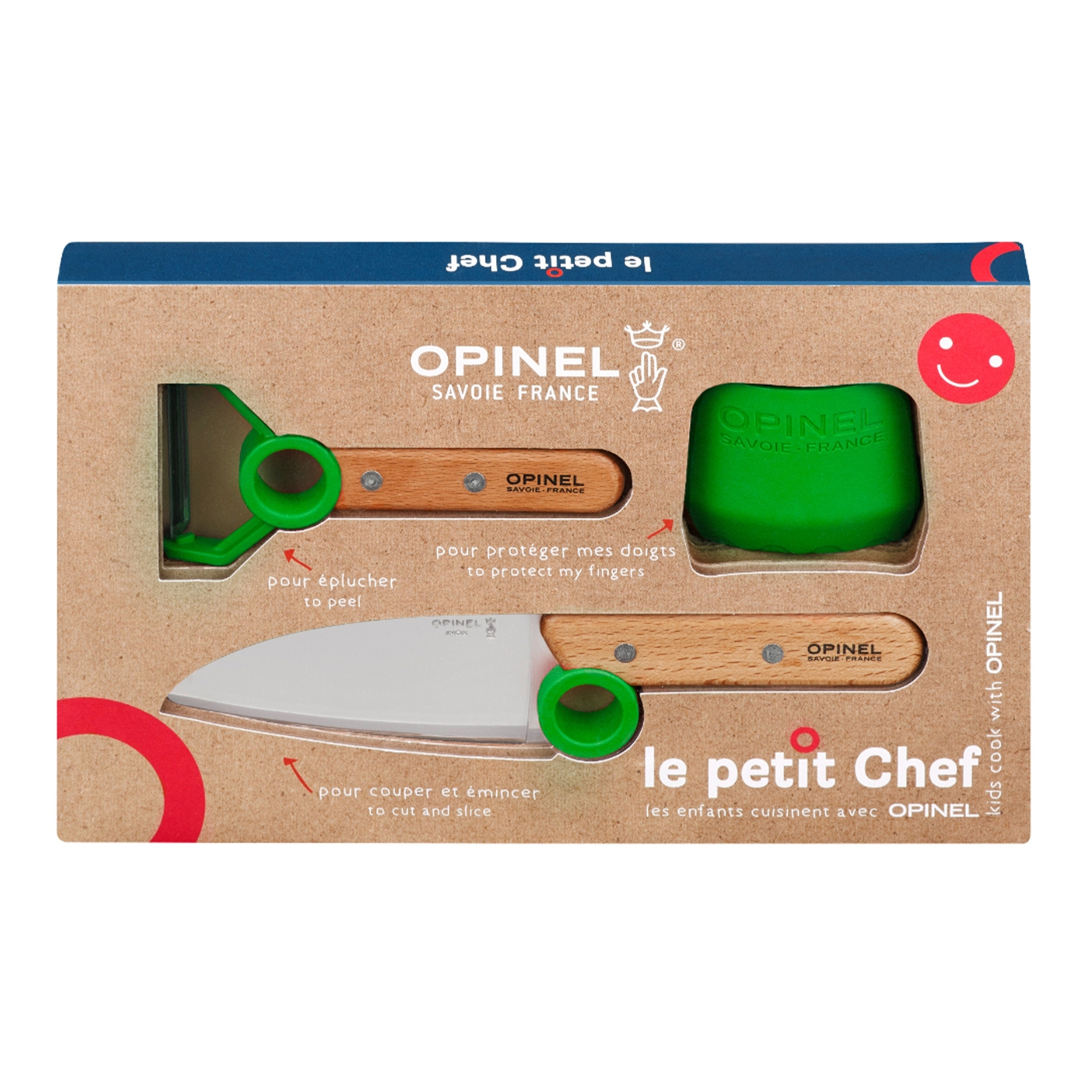 Opinel - Children's kitchen knife set - Le Petit Chef - 3-pcs. - green