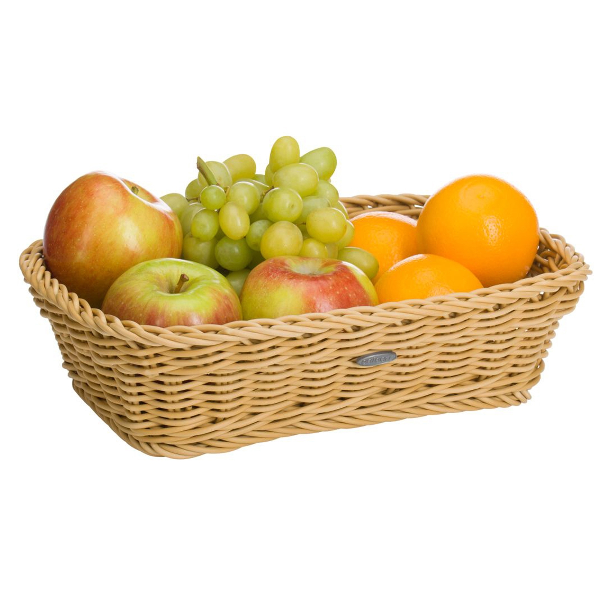 Westmark light beige rectangular basket filled with fruit