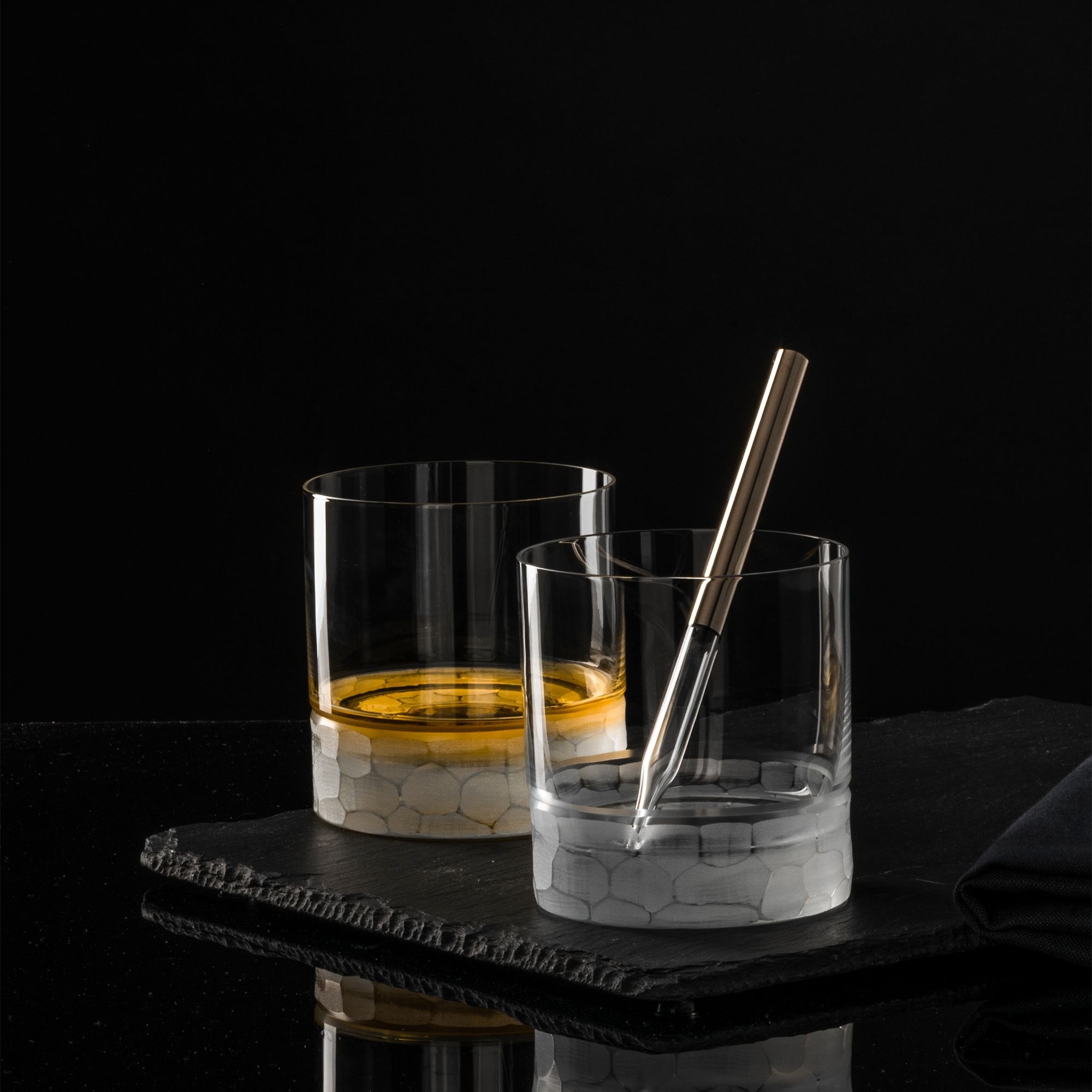 Eisch - Whisky/Rum Pipette GENTLEMAN, platin