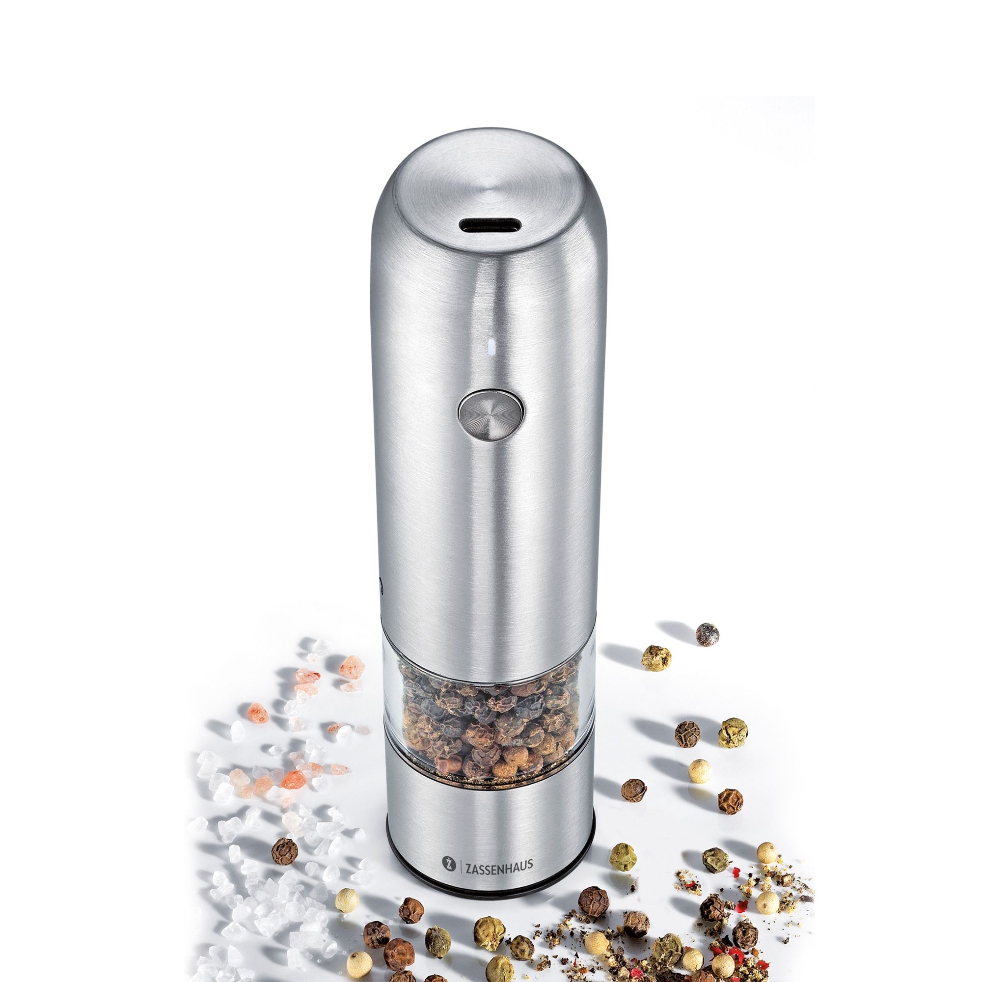 Zassenhaus - Pfeffermühle KÖLN - elektrisch 14cm Edelstahl Zassenhaus - Pfeffermühle KÖLN - elektrisch 14cm Edelstahl