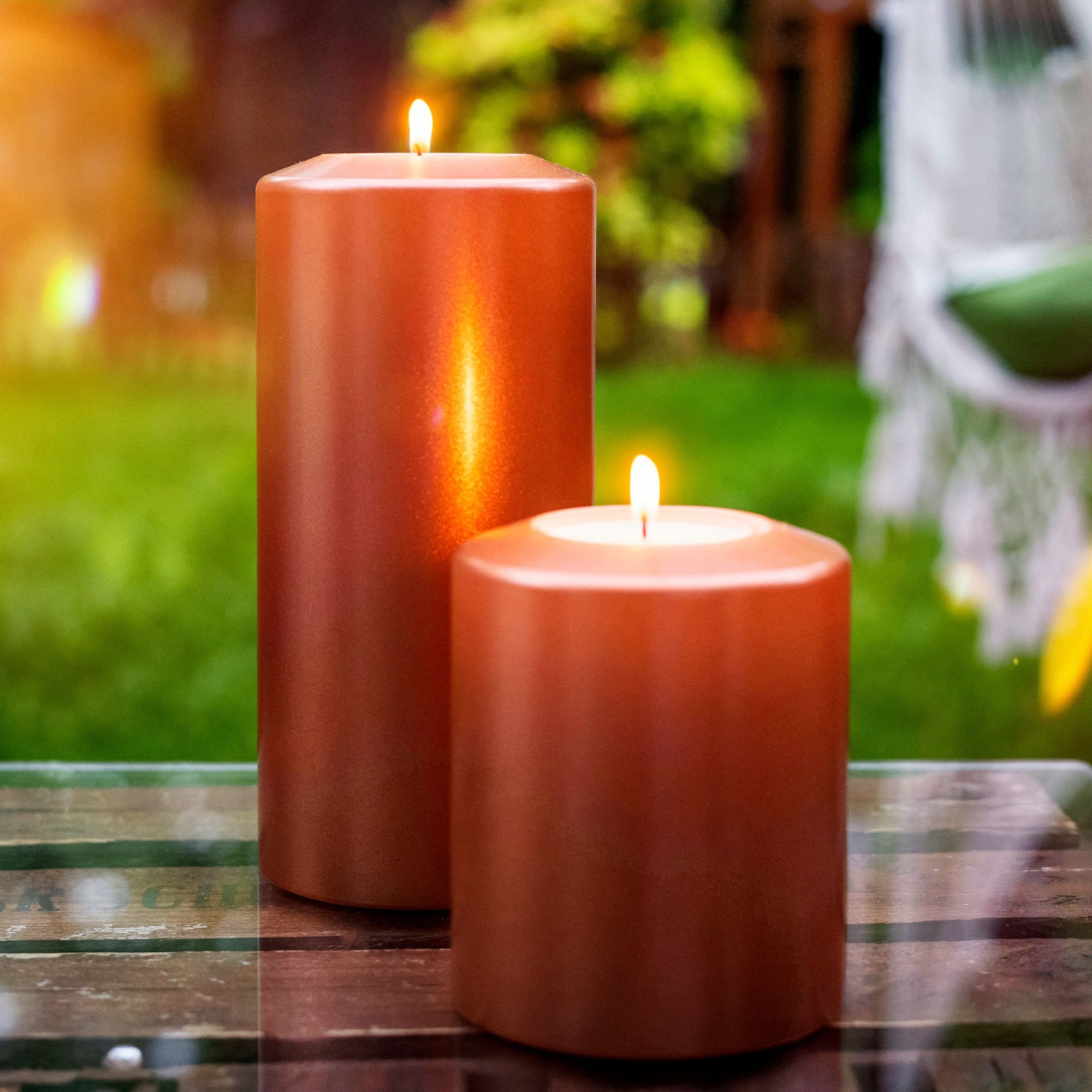 Qult Farluce Classic Metallic - Teelichthalter in Kerzenform - Kupfer