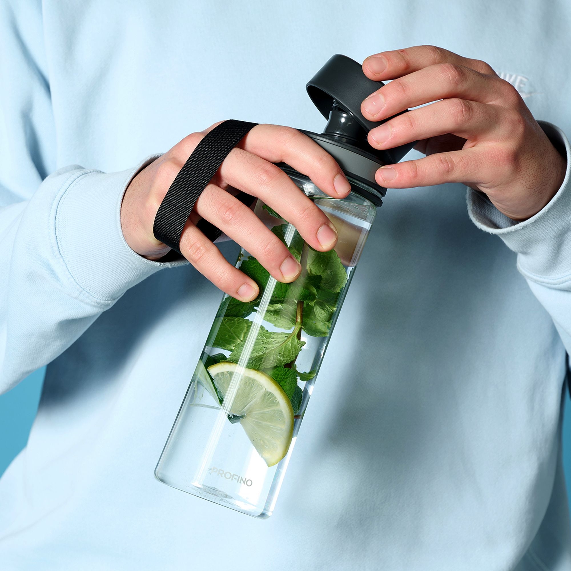 Profino - Infuze Trinkflasche mit Sieb - 600 ml - Transparent Profino - Infuze Trinkflasche mit Sieb - 600 ml - Transparent