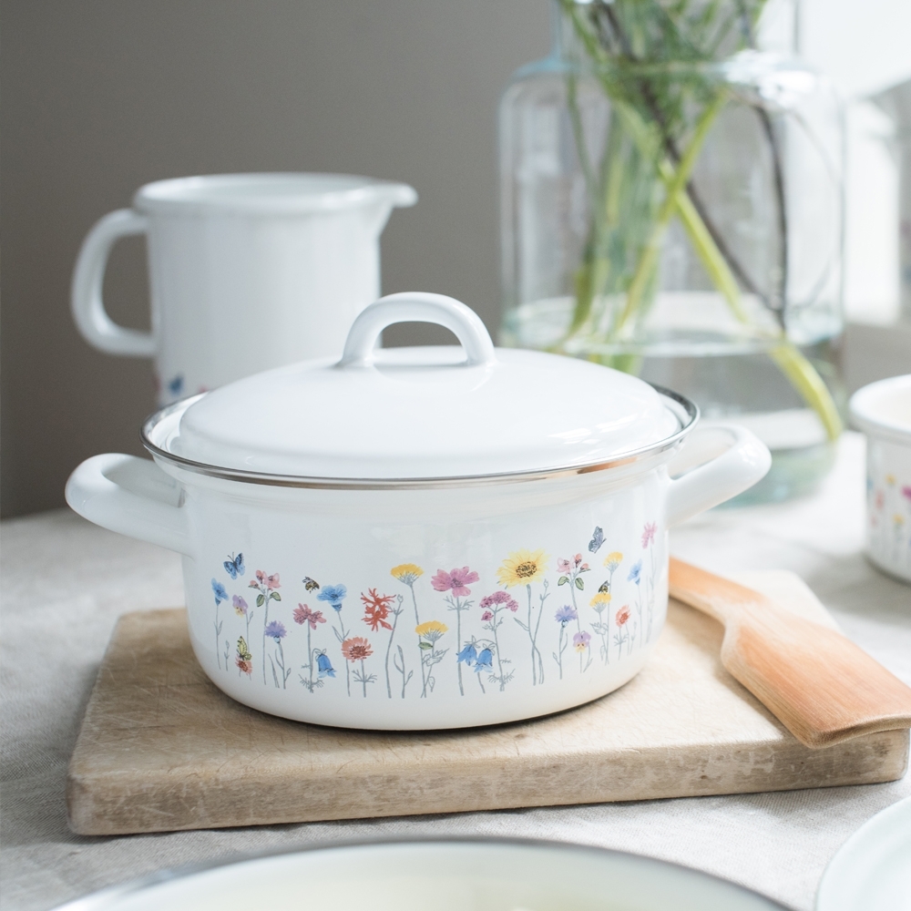 Riess special decor - FLORA - high Stewpot with lid Riess special decor - FLORA - high Stewpot with lid