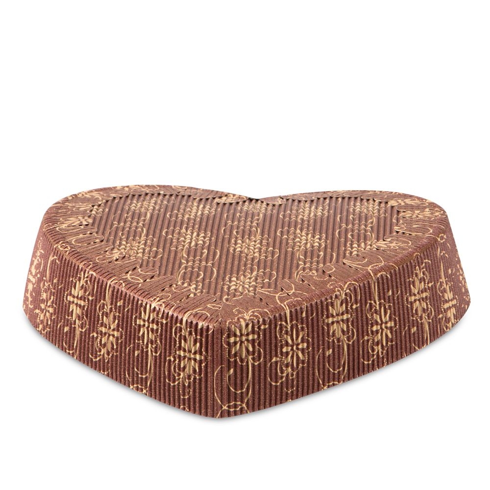 Städter - Papierbackform Herz - 18 cm / H 3,5 cm - Braun - 4 Stück