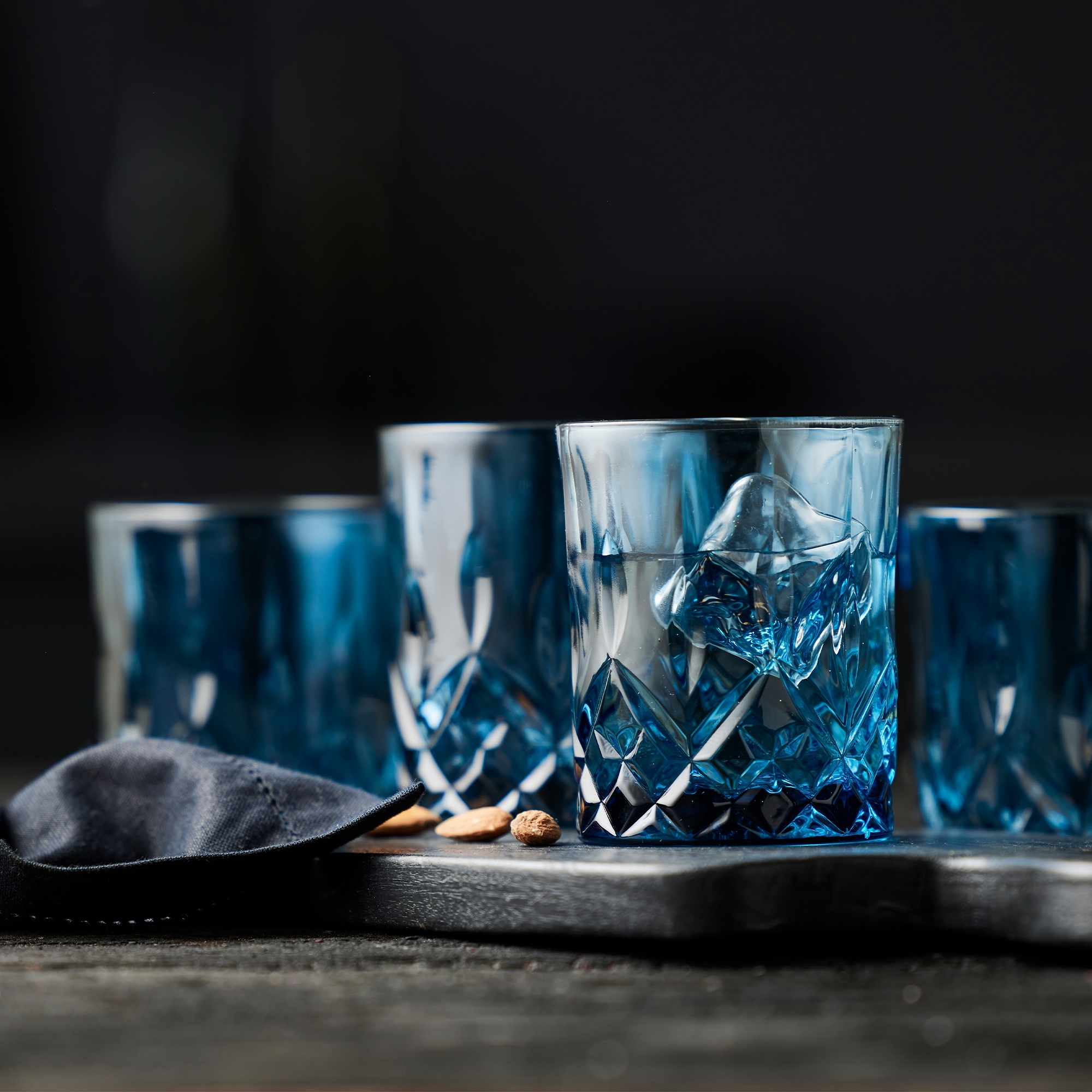 Lyngby Glas -Sorrento - Whiskyglas - 4 Stck. - Blau
