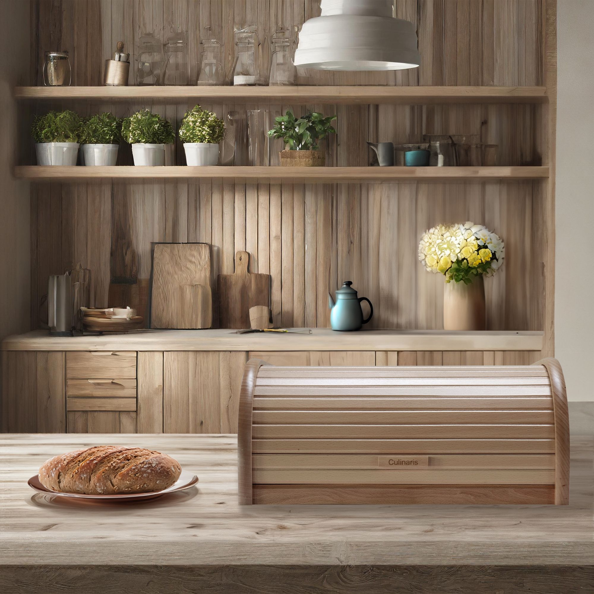 Bread box - Beech wood - 40 x 18 x 27.5 cm | Culinaris Bread box - Beech wood - 40 x 18 x 27.5 cm | Culinaris