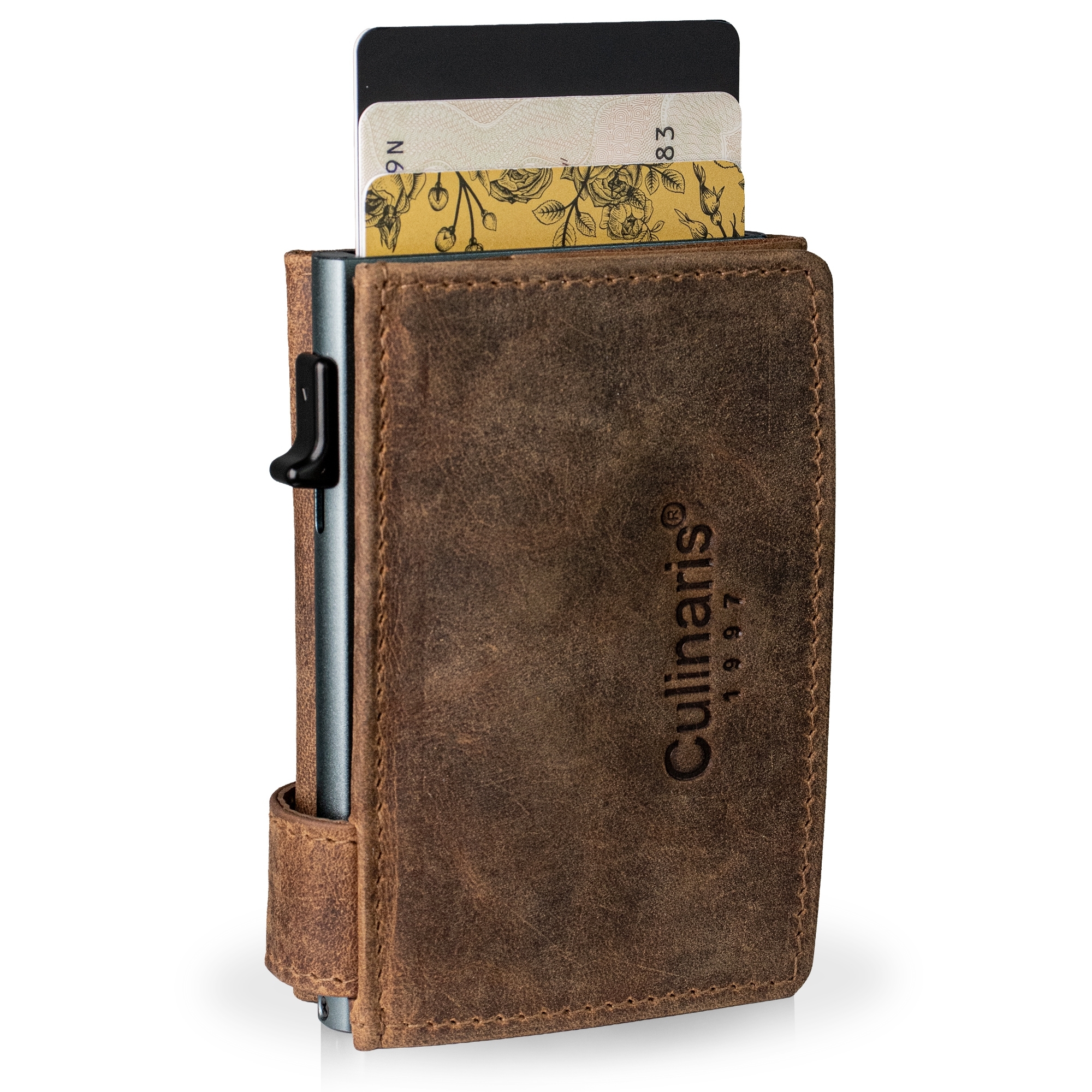 Card Case with Coin Pocket  XXL  - Hunter brown | Culinaris