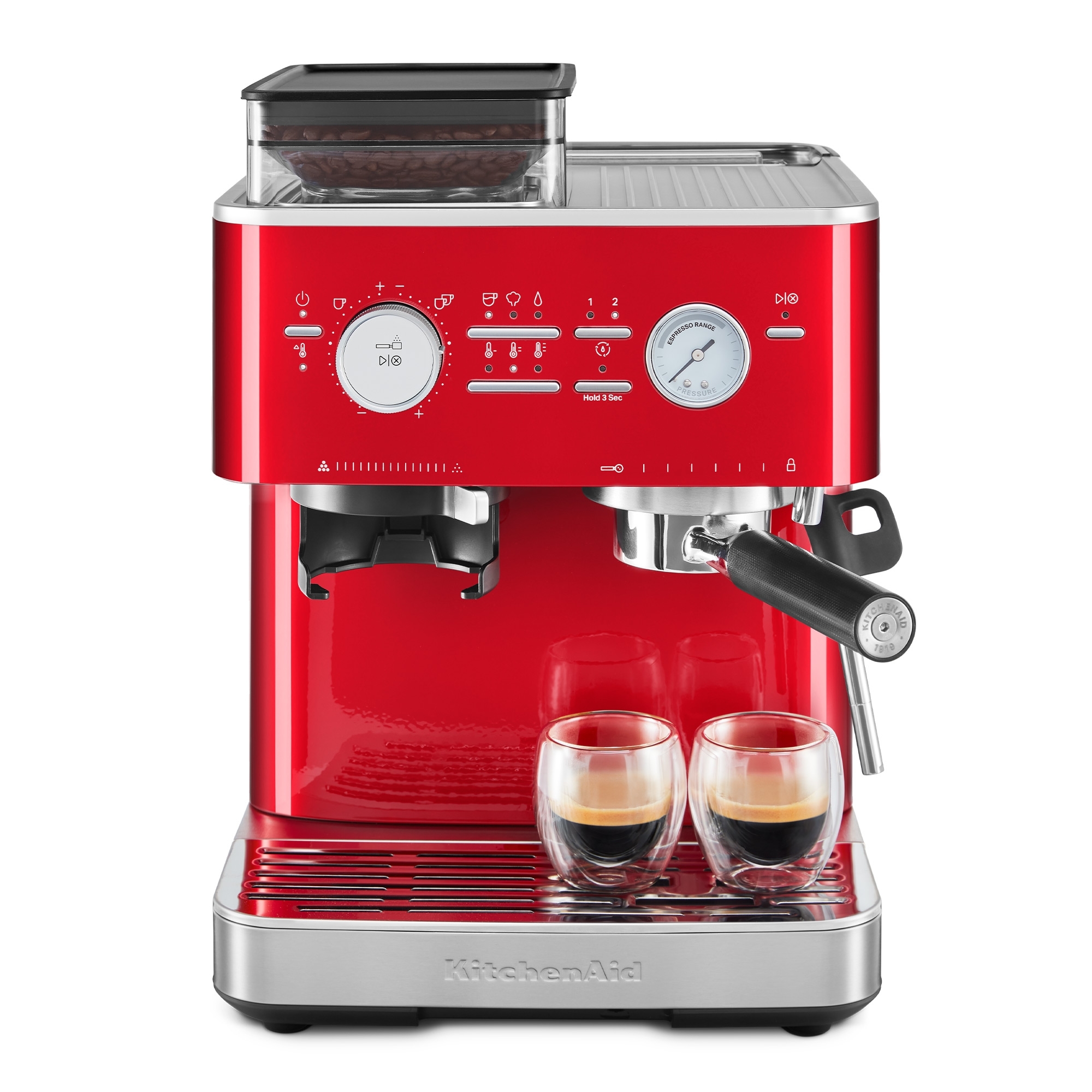 KitchenAid - Semi-automatic espresso machine with coffee grinder - candy apple KitchenAid - Semi-automatic espresso machine with coffee grinder - candy apple