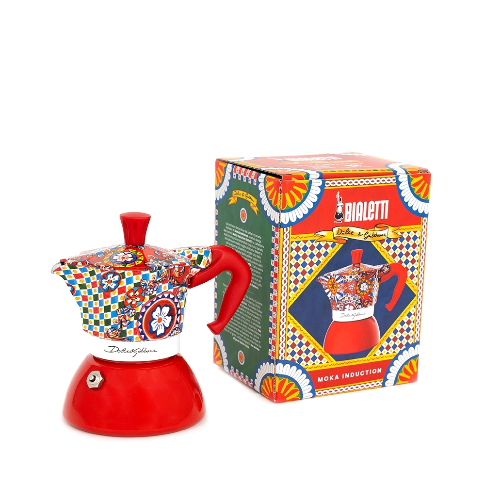 Bialetti - Moka Induktion Espressokocher 2 Tassen - Dolce & Gabbana Carretto Siciliano