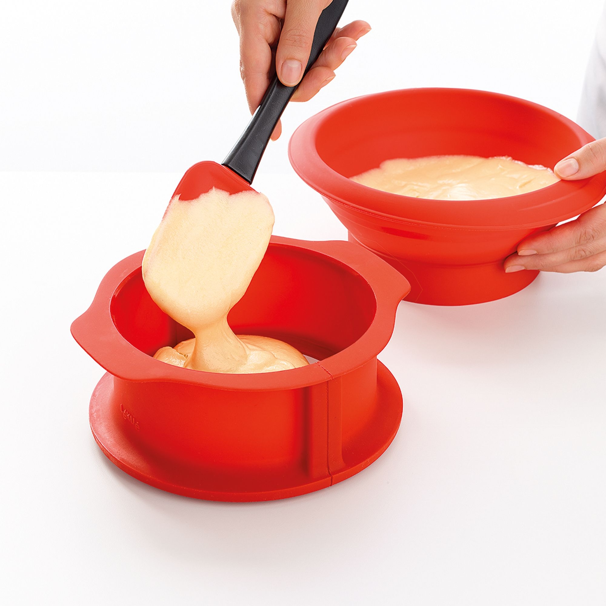Lékué - Springform pan with serving plate, 15 cm red