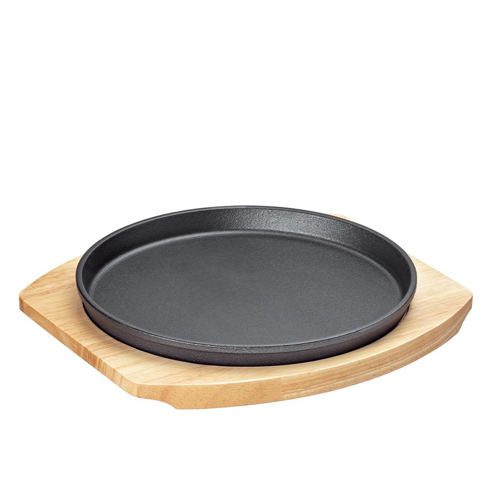 Küchenprofi - BBQ Servierplatte rund mit Holzbrett