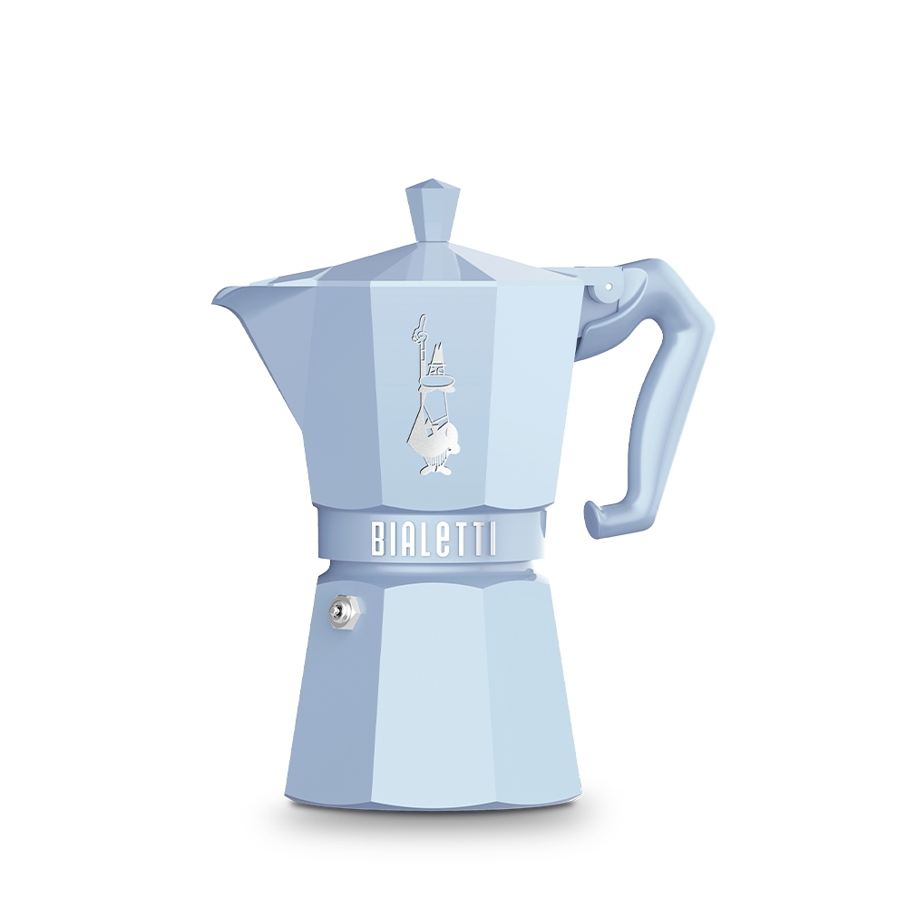 Bialetti - Espressokocher Moka Exclusive, 6 Tassen - hellblau