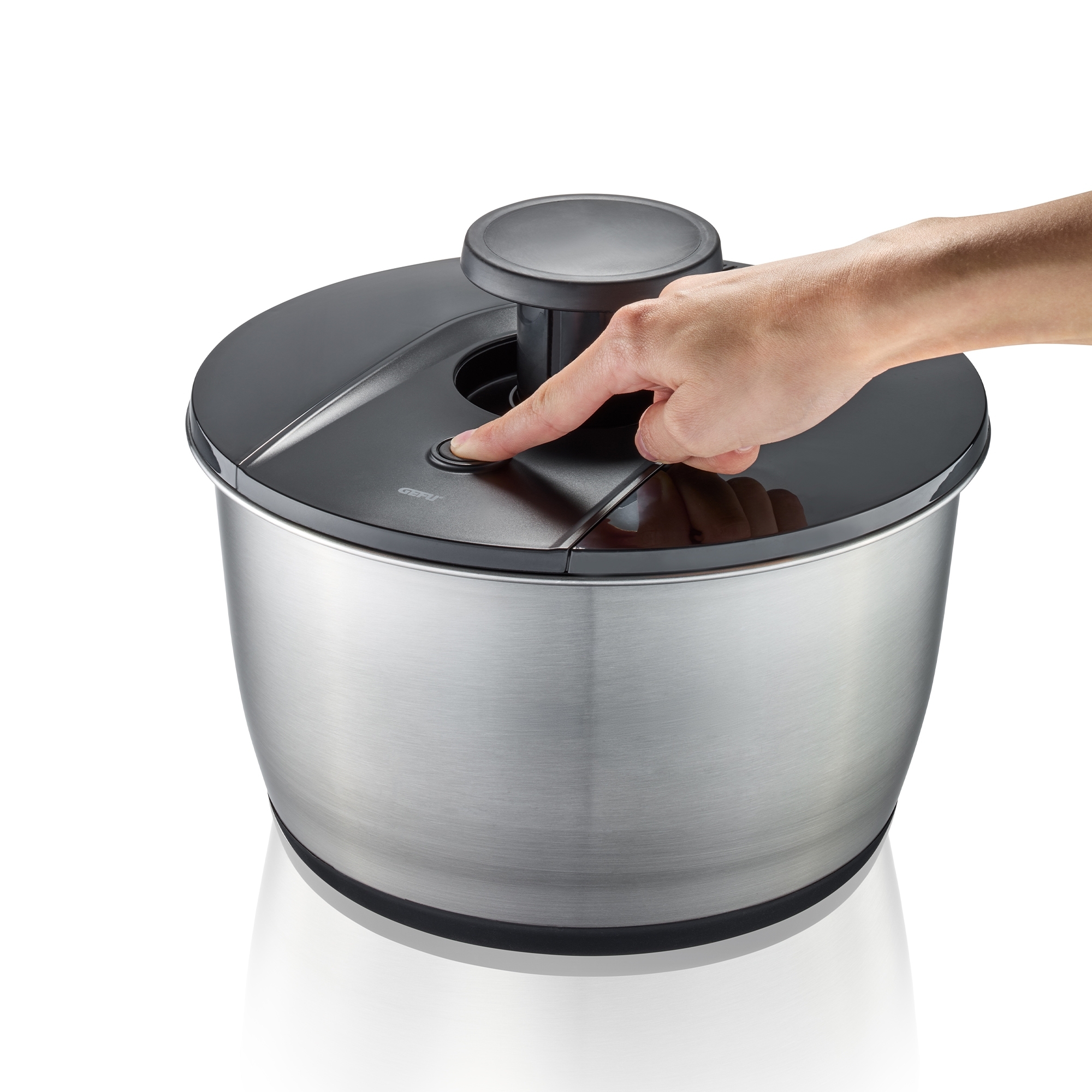 Gefu - PUSH IT salad spinner, Ø 25 cm stainless steel