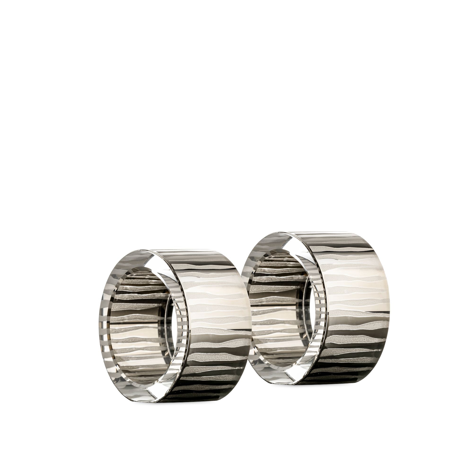 Eisch – ELIOR napkin rings, set of 2, platinum