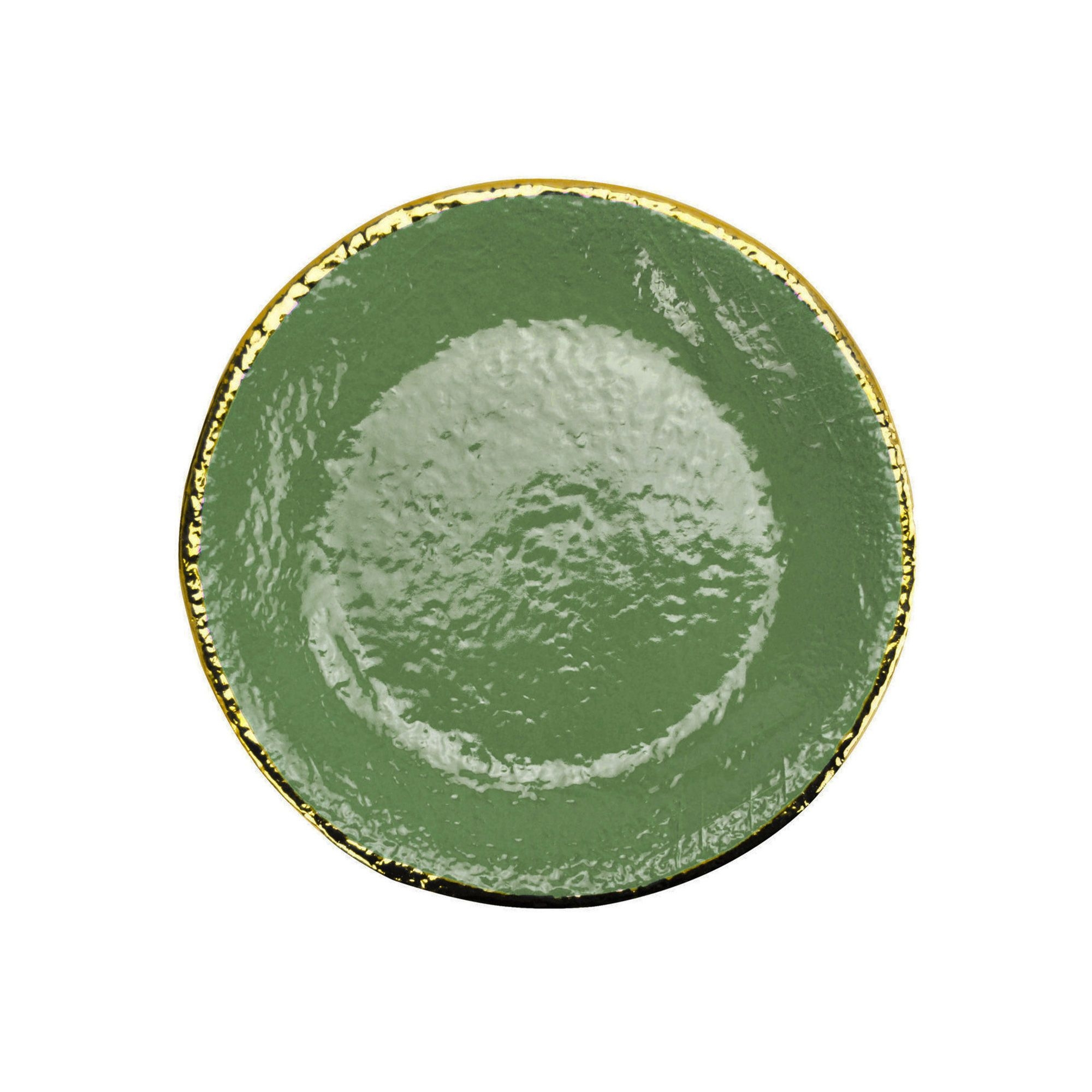 Arcucci - Starter plate flat with golden rim - 20 cm - Bosco-Dark Green