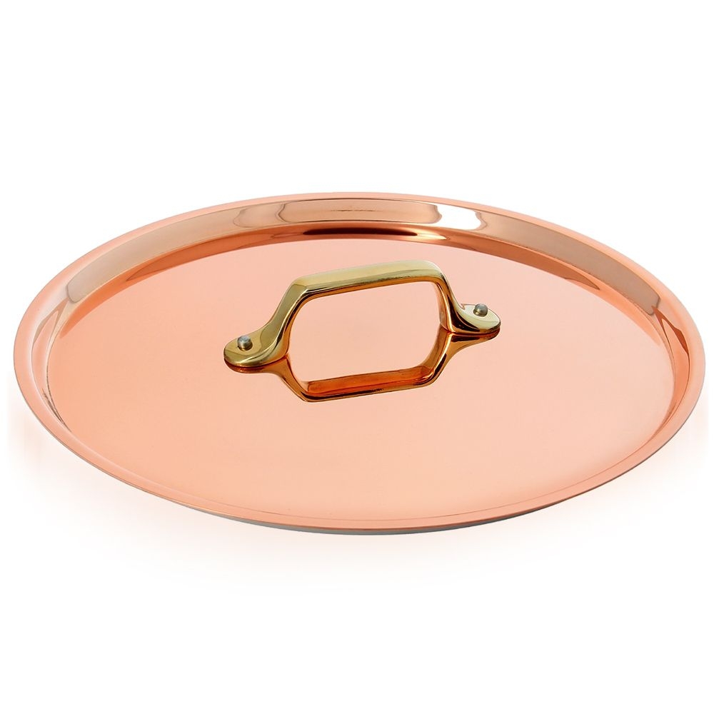 de Buyer - Round Lid in copper with brass handles de Buyer - Round Lid in copper with brass handles
