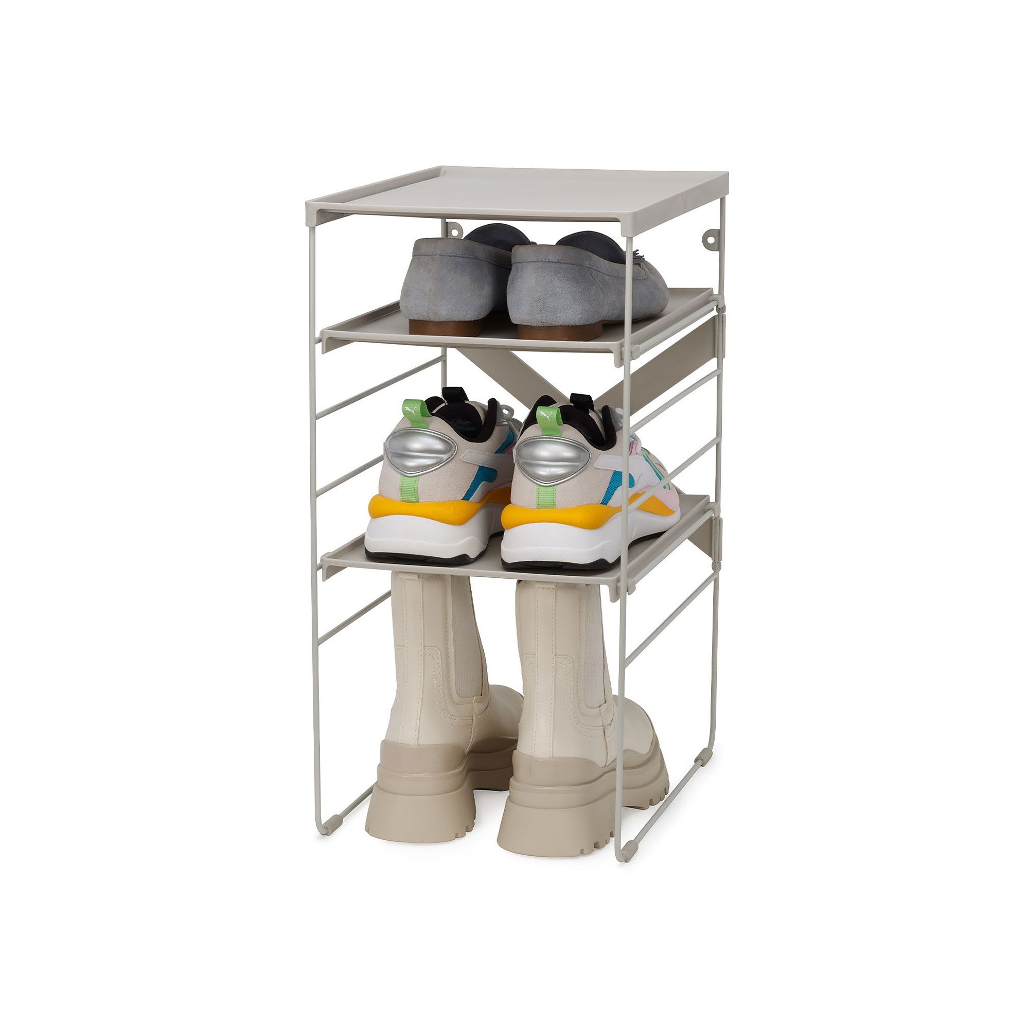 Joseph Joseph - Single Level™ adjustable shoe rack - ecru Joseph Joseph - Single Level™ adjustable shoe rack - ecru
