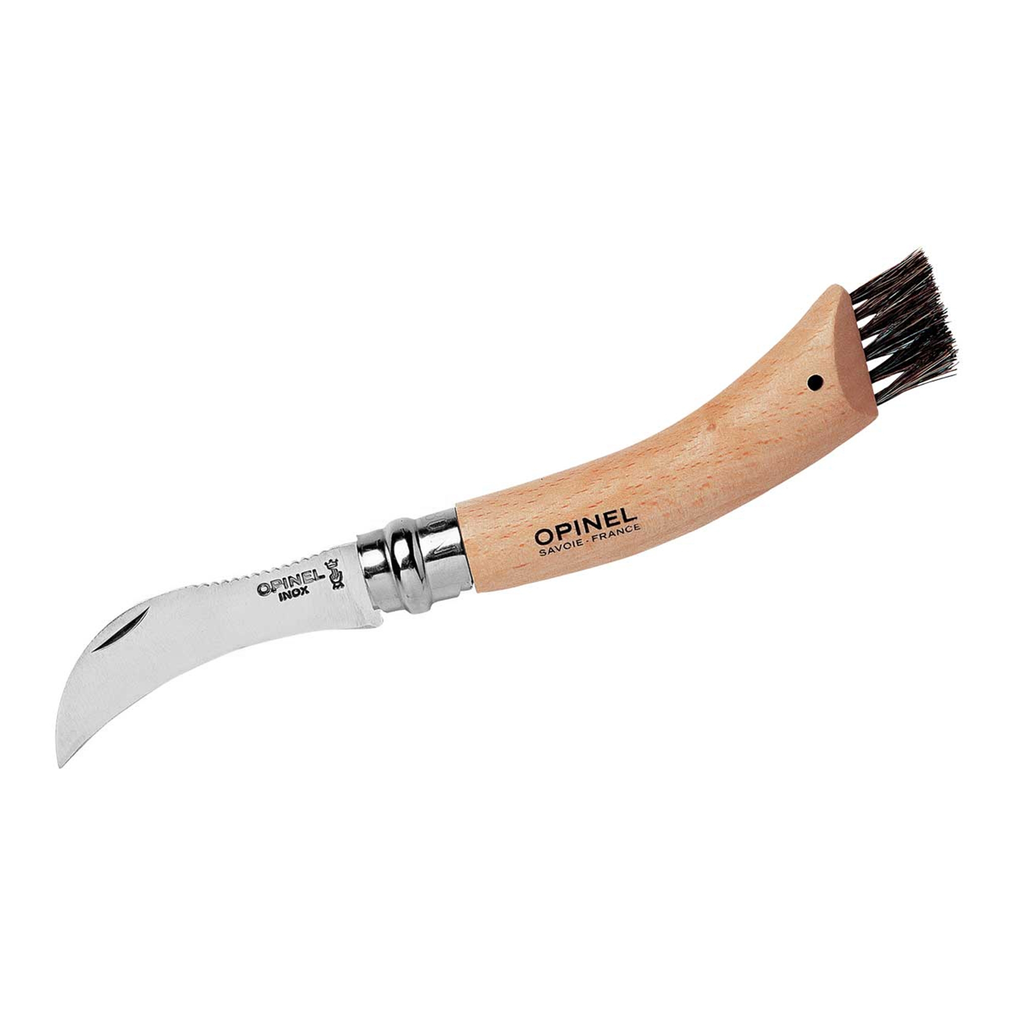 Opinel - Mushroom knife with brush No 08 - 20 cm - nature Opinel - Mushroom knife with brush No 08 - 20 cm - nature