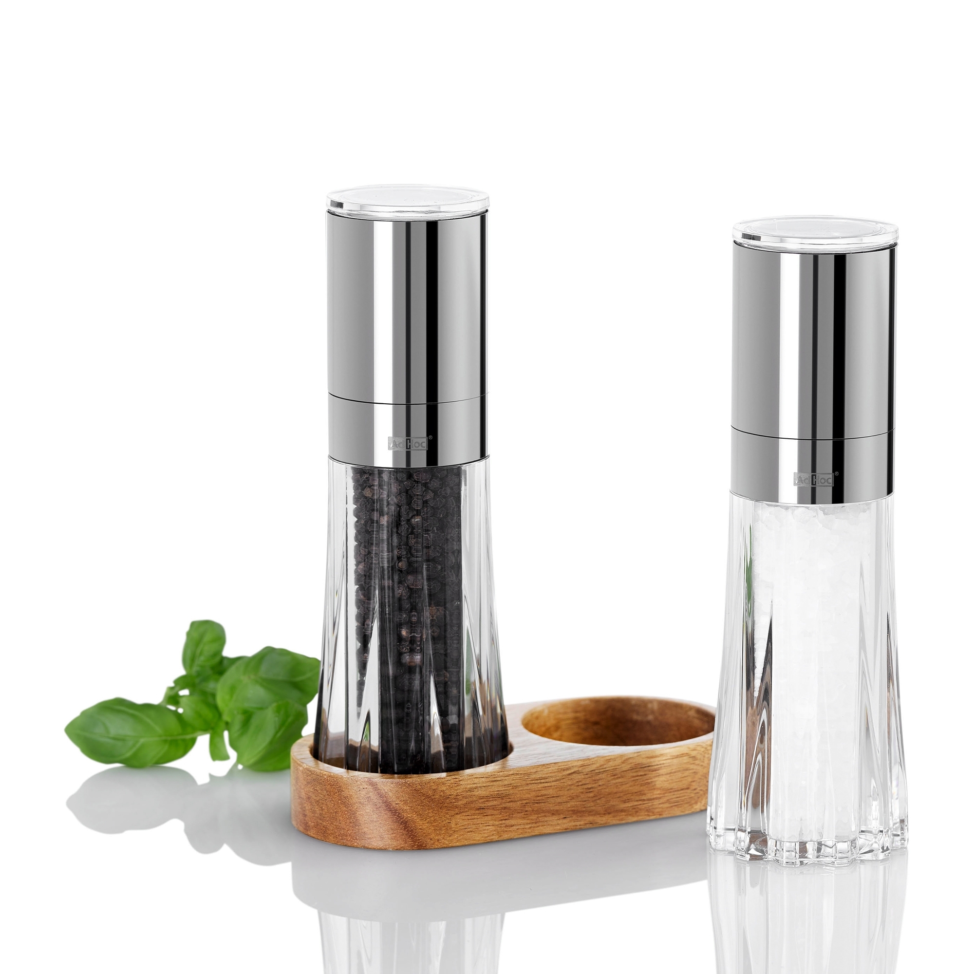 AdHoc - CRYSTAL Menage Pfeffer- und Salzmühle Set - 17,5 cm
