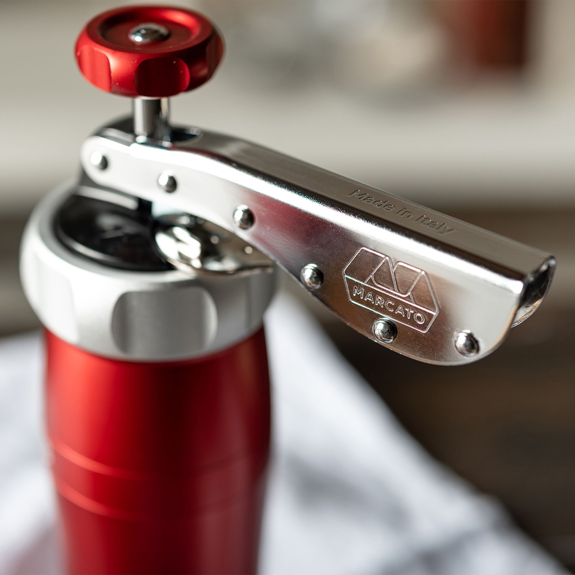 Roter Marcato Rotelle Pastaschneider aus Metall