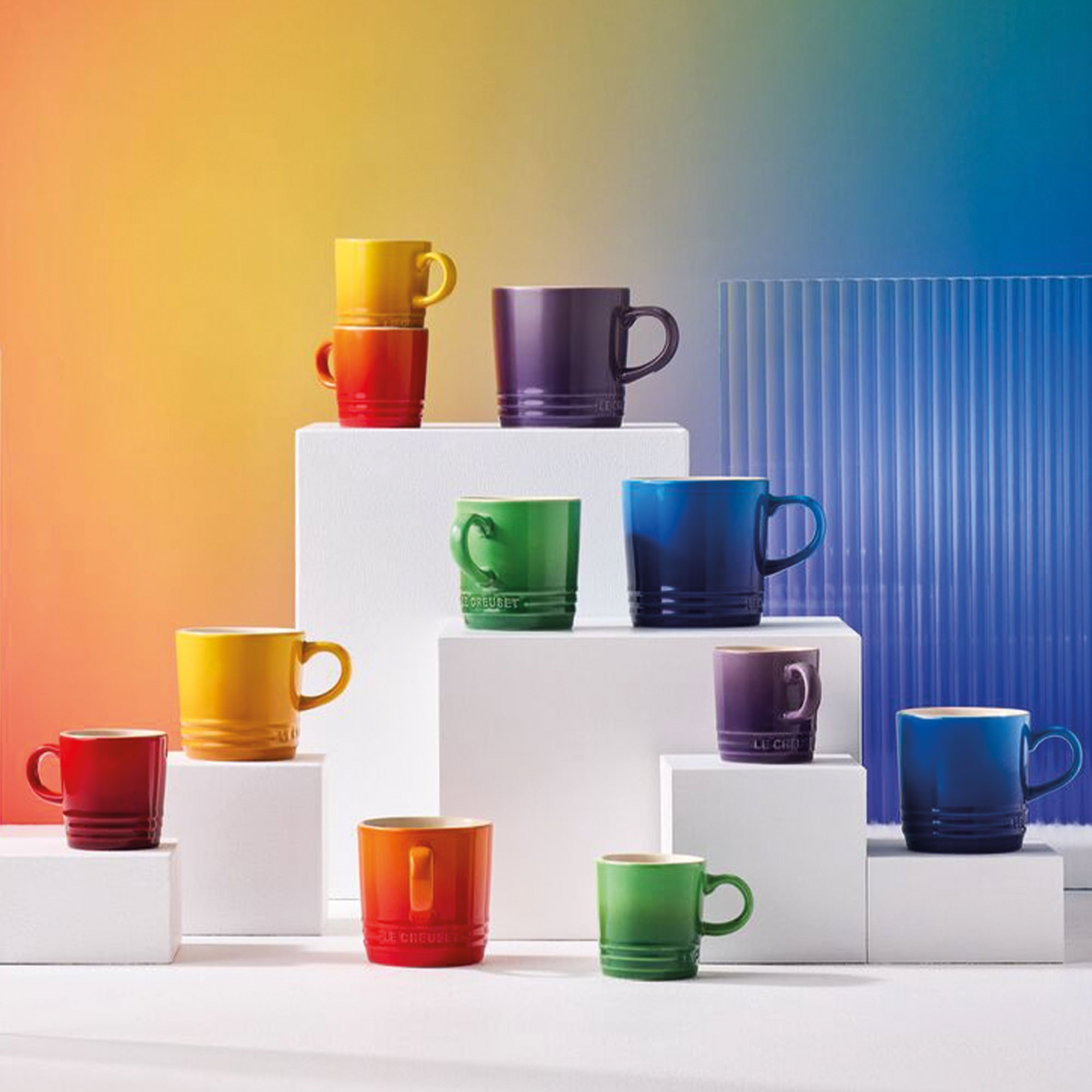 Le Creuset - 6er-Set Cappuccino-Becher Regenbogen - 200ml Le Creuset - 6er-Set Cappuccino-Becher Regenbogen - 200ml