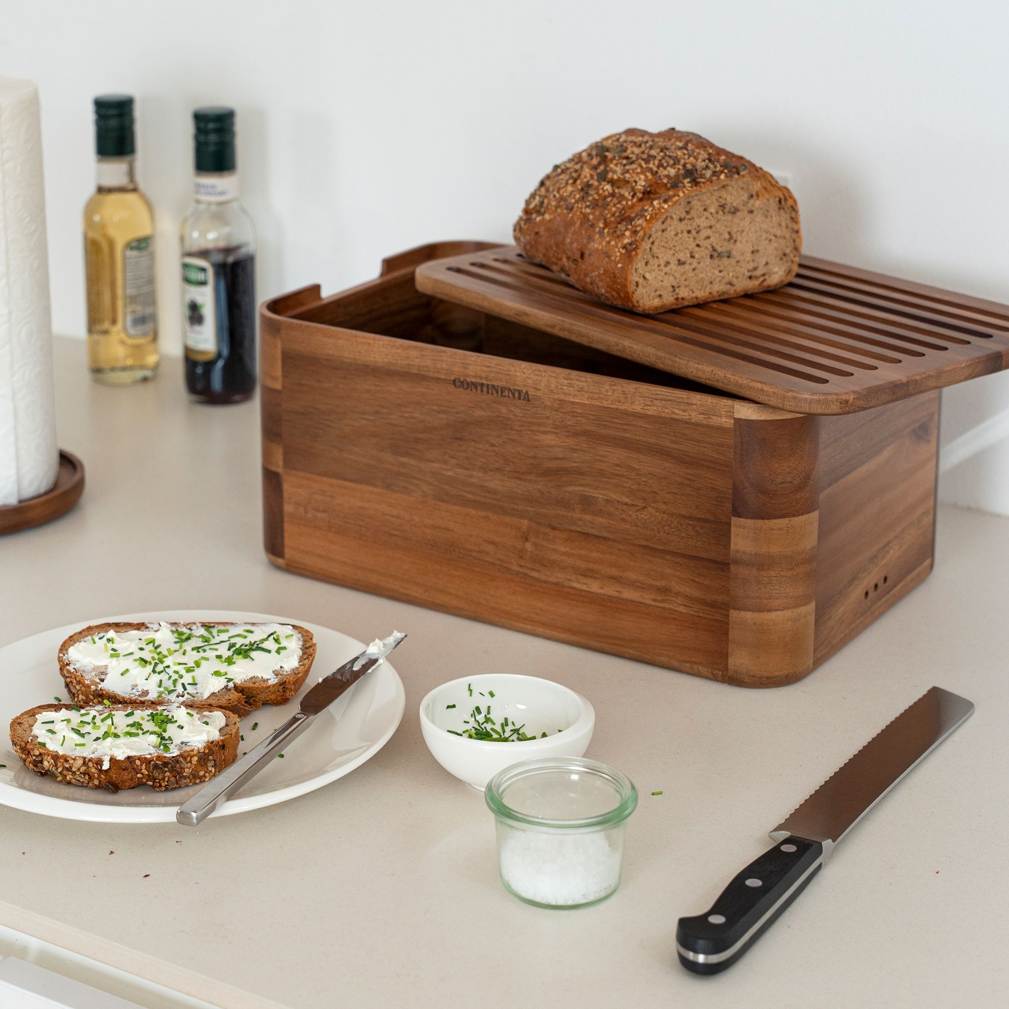 Continenta - Bread Box, 36 x 23 x 16 cm, Acacia