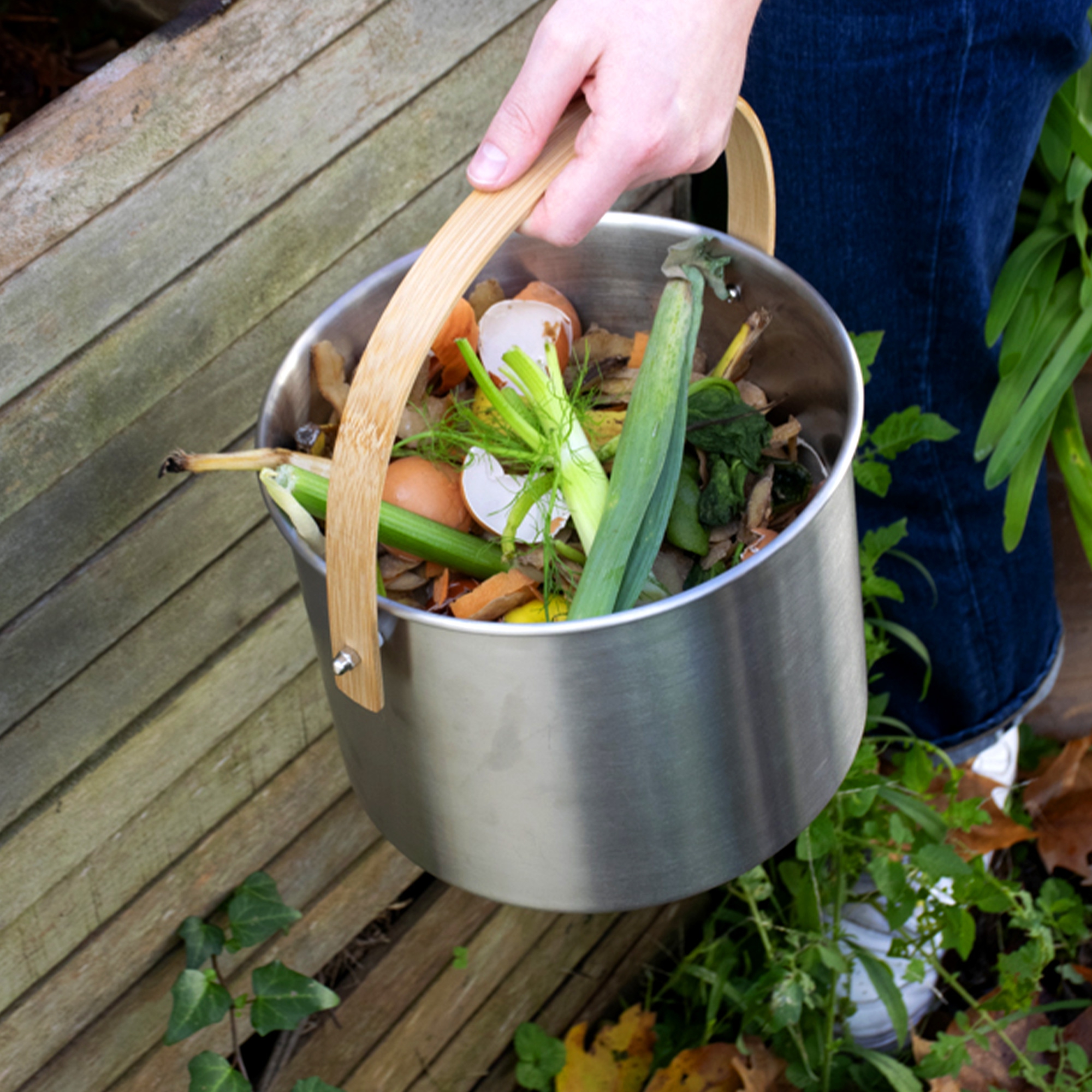 Pebbly - Stainless steel compost bin 7 L