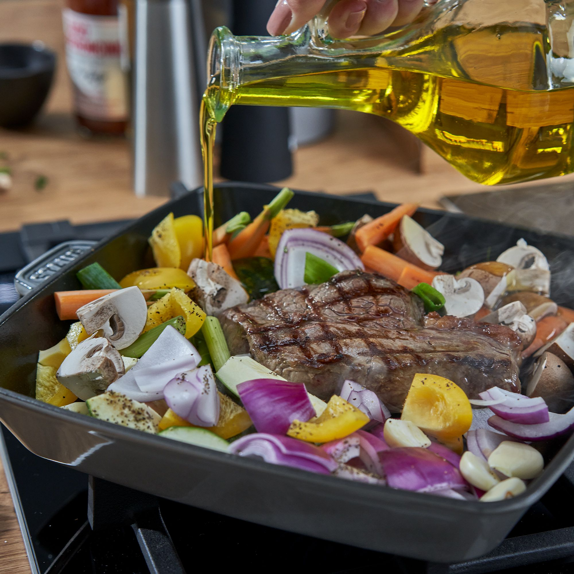 STAUB - grill pan | square | 26 cm |  graphite grey