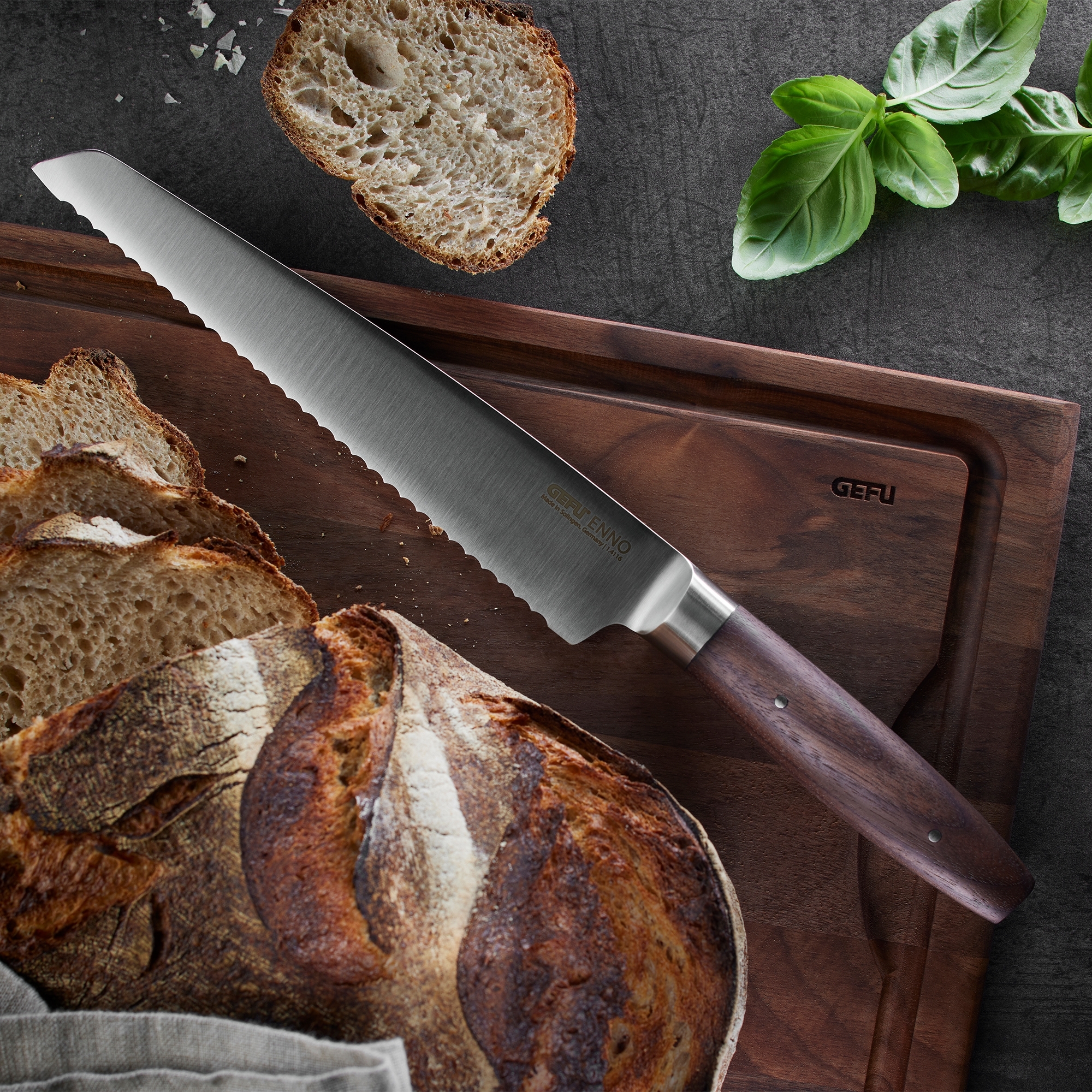 Gefu - Bread knife ENNO, 21 cm serrated edge