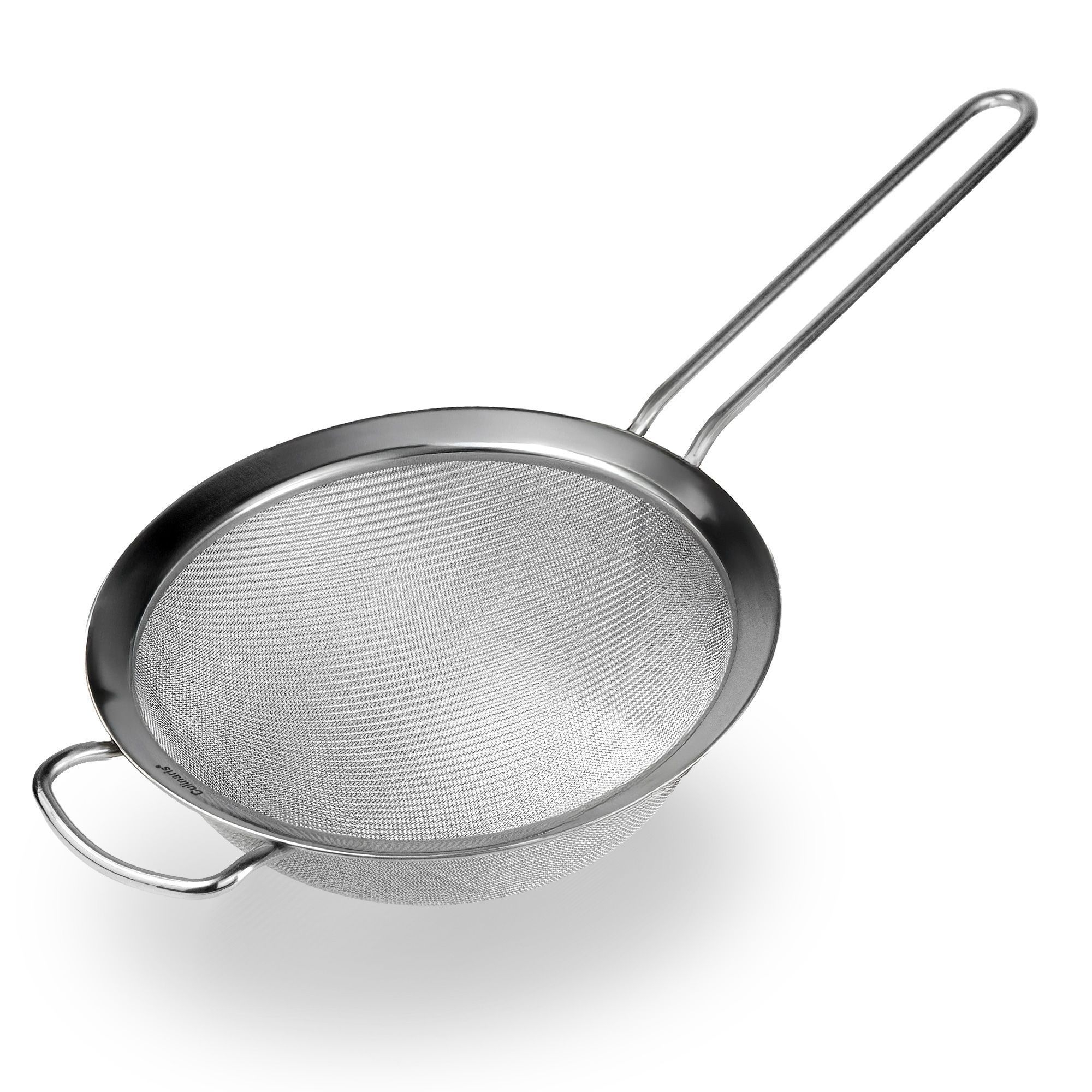 Round stainless steel sieve with long handle