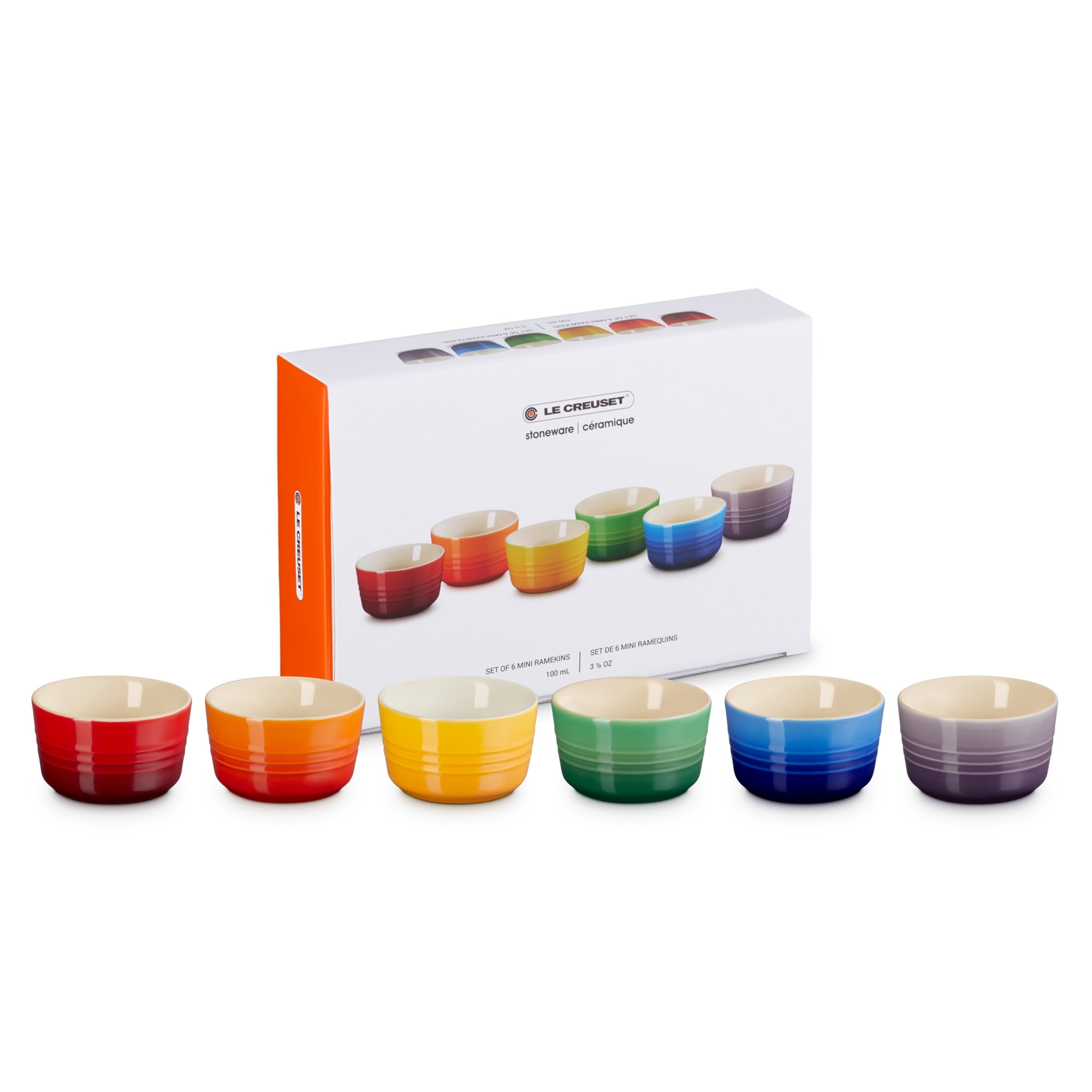 Le Creuset - 6er-Set Mini Förmchen Regenbogen Le Creuset - 6er-Set Mini Förmchen Regenbogen