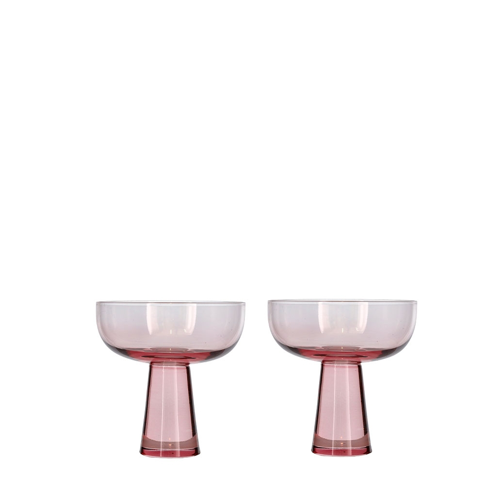 Bitz - Champagne glass set - 275 ml - Light pink