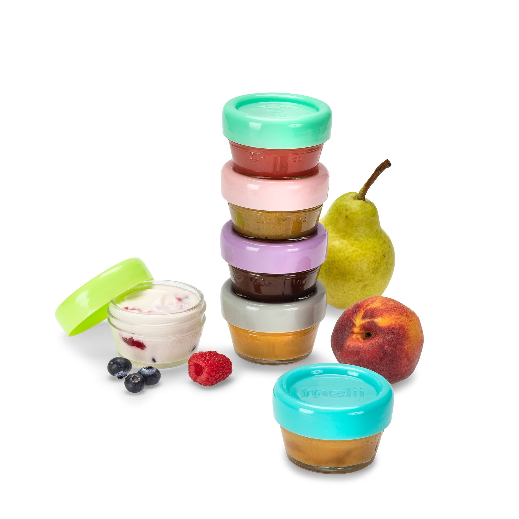 melii - Gläschen mit Deckel - 6er-Set je 59 ml, bunt melii - Gläschen mit Deckel - 6er-Set je 59 ml, bunt