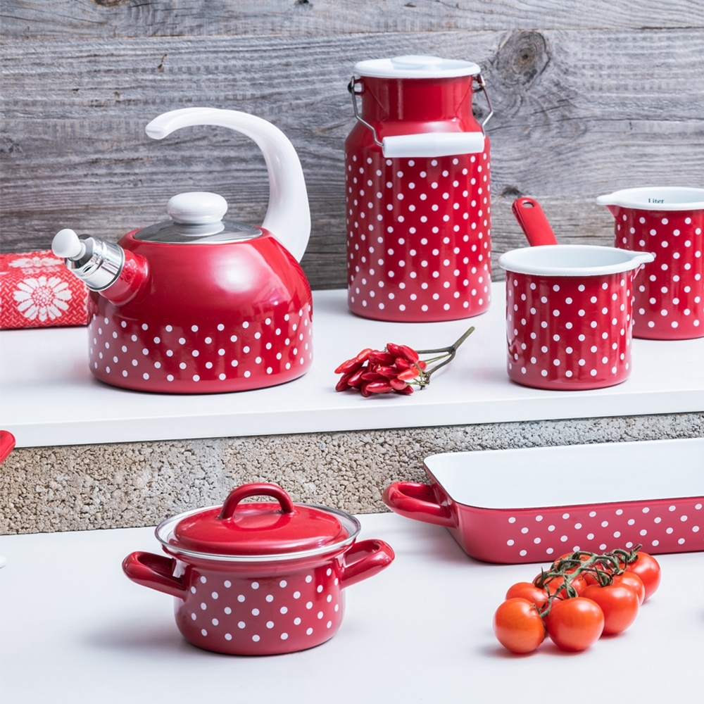 Riess - COUNTRY - Dots Red - Saucepan with large spout Riess - COUNTRY - Dots Red - Saucepan with large spout