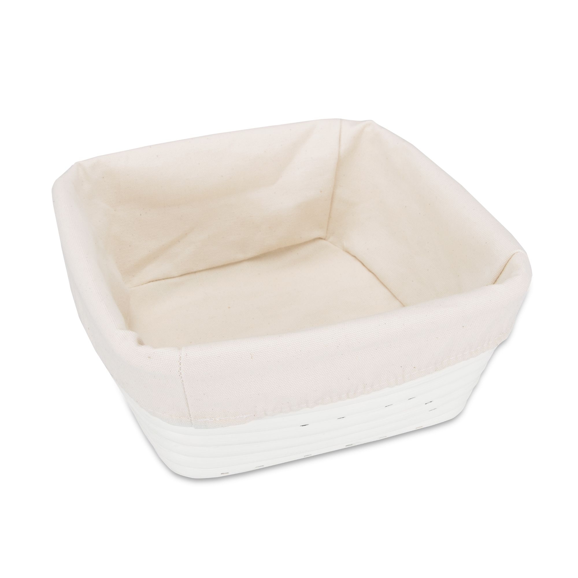 Städter - Gärkorb Quadrat mit Leinenüberzug, Rattan 22 x 22 cm / H 8,5 cm Städter - Gärkorb Quadrat mit Leinenüberzug, Rattan 22 x 22 cm / H 8,5 cm