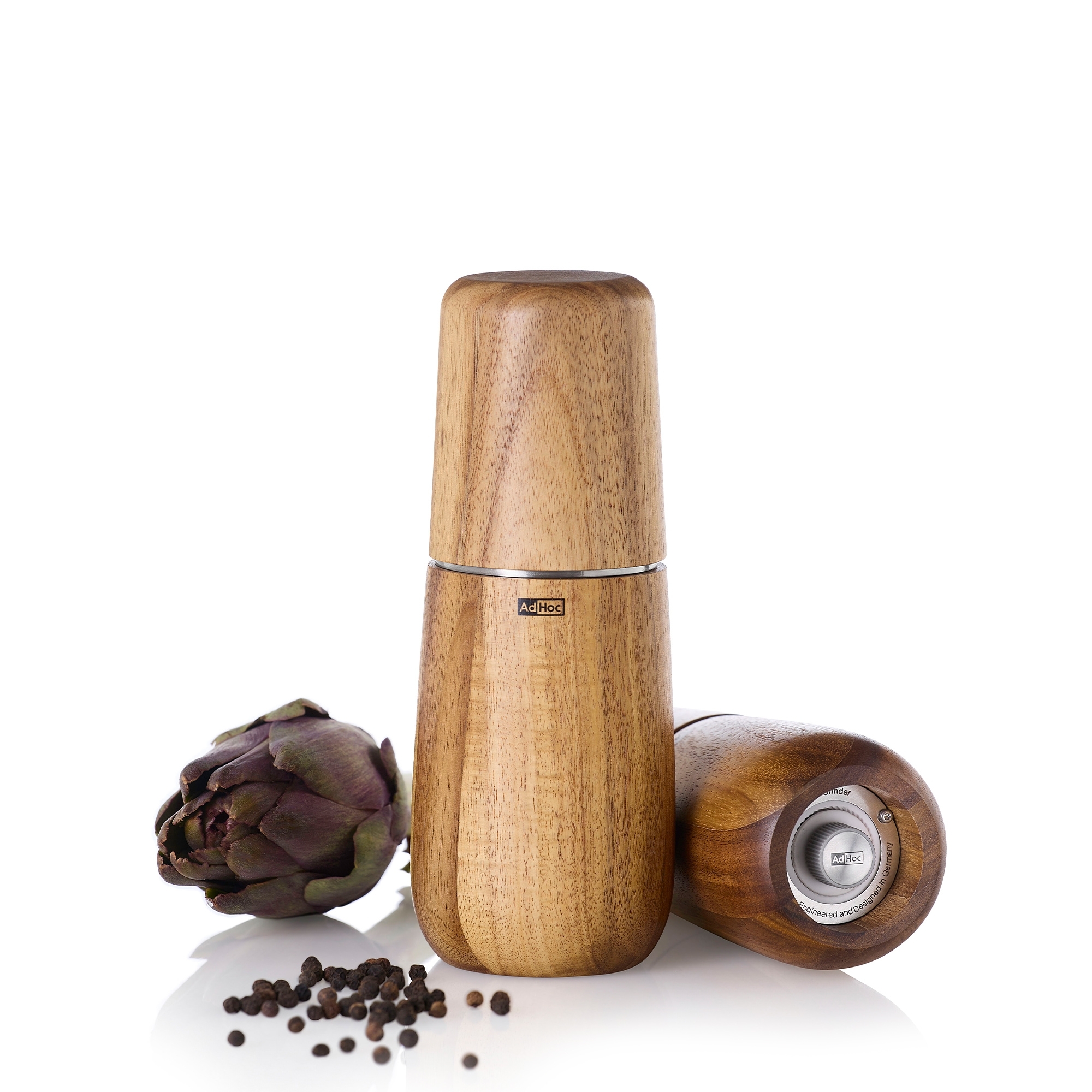Adhoc Yono 18 cm wooden pepper or salt mill