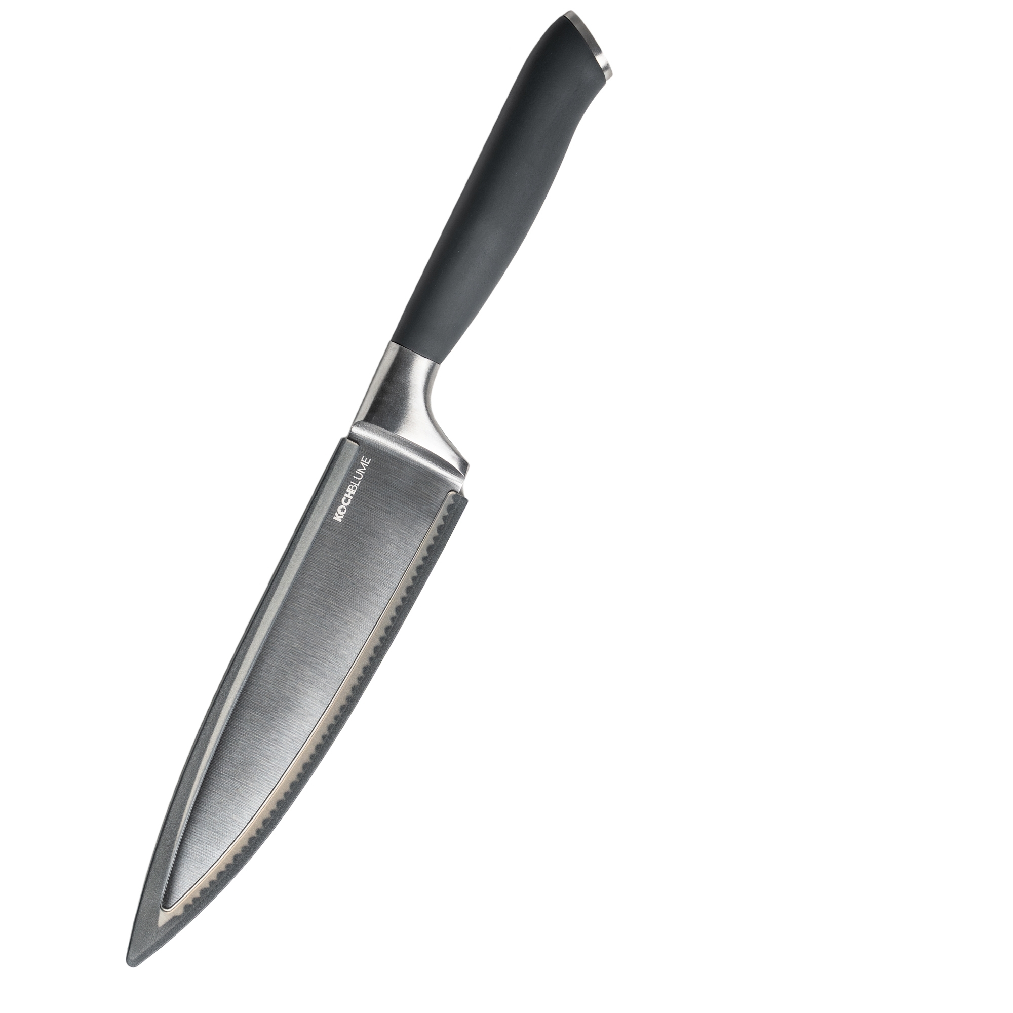 Kochblume - Chef's knife with serrated edge, anthracite