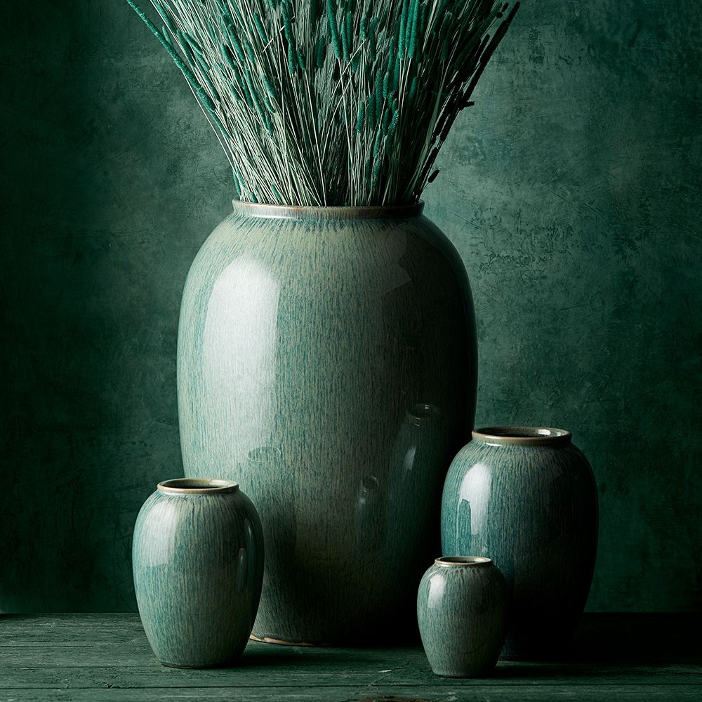 Bitz - Stoneware Vase - 25 cm - Green