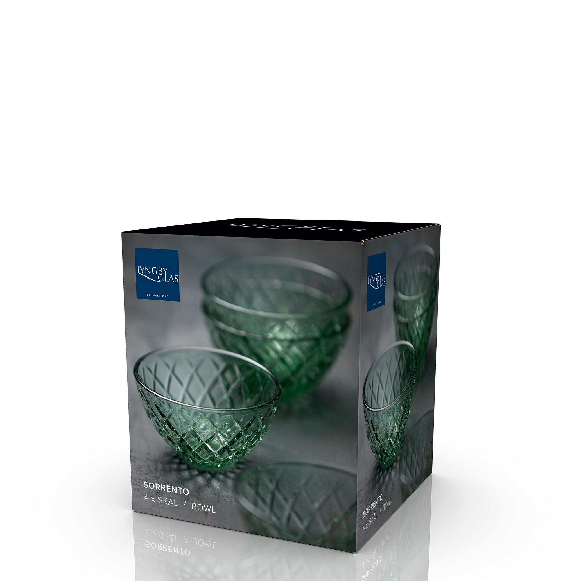 Lyngby Glas -Sorrento - Bowl - Green - 4 pcs.