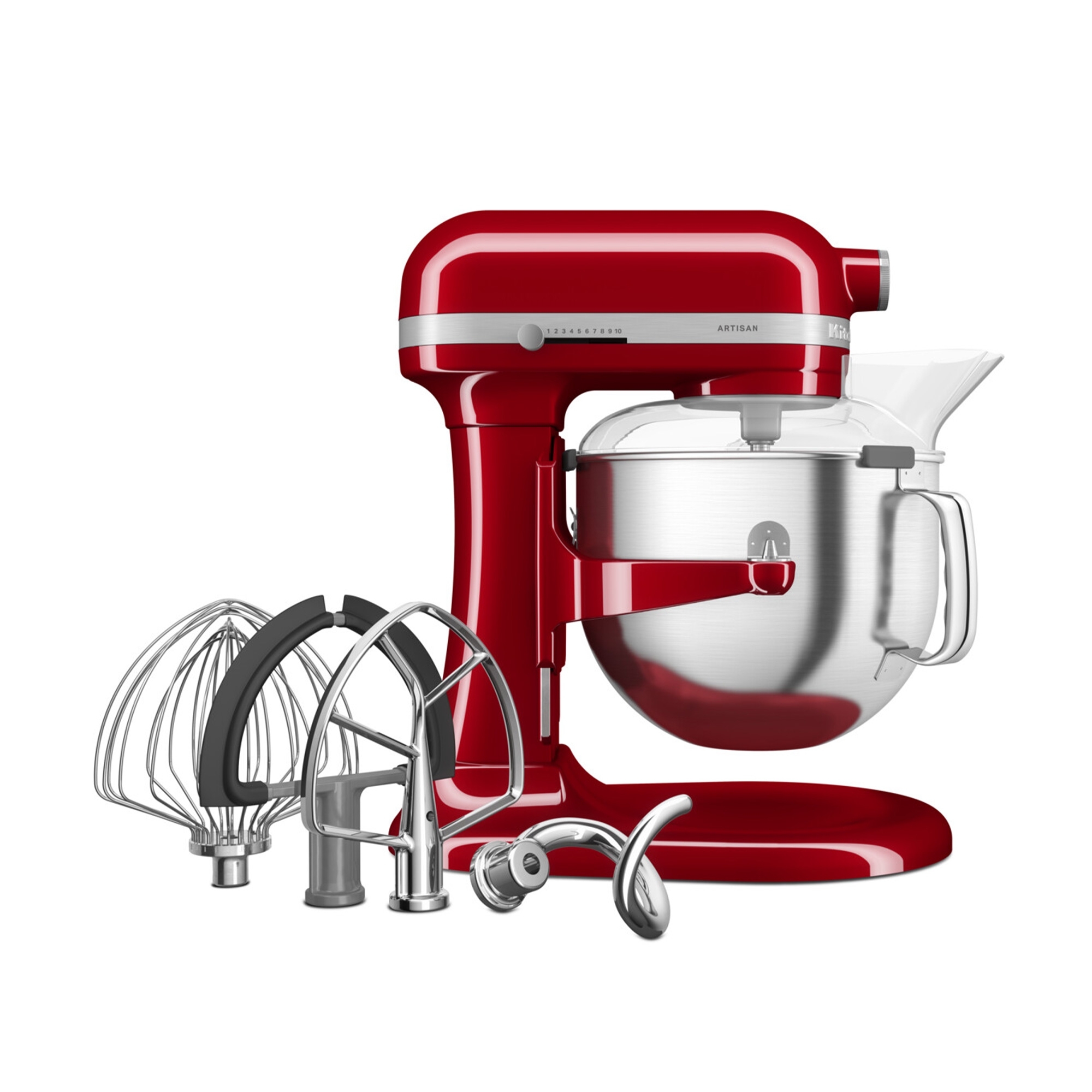 KitchenAid - Set Küchenmaschine 6,6 L + 15 tlg. Küchenhelfer-Set + Rezeptbuch „Patisserie leichtgemacht“ - Empire Rot