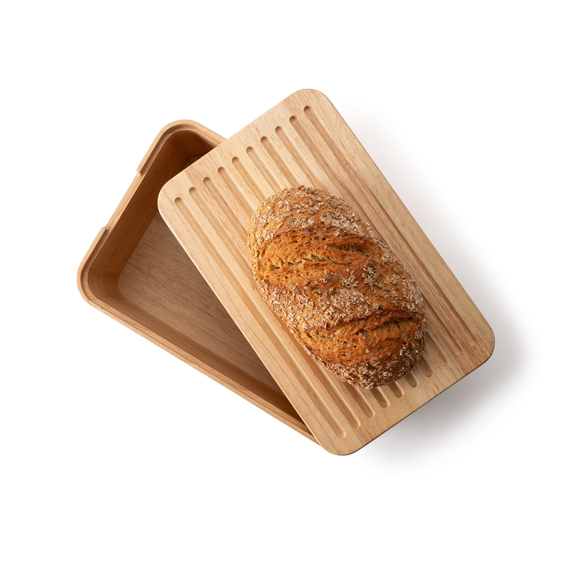 Continenta - Bread Box, 36 x 23 x 16 cm, Rubberwood