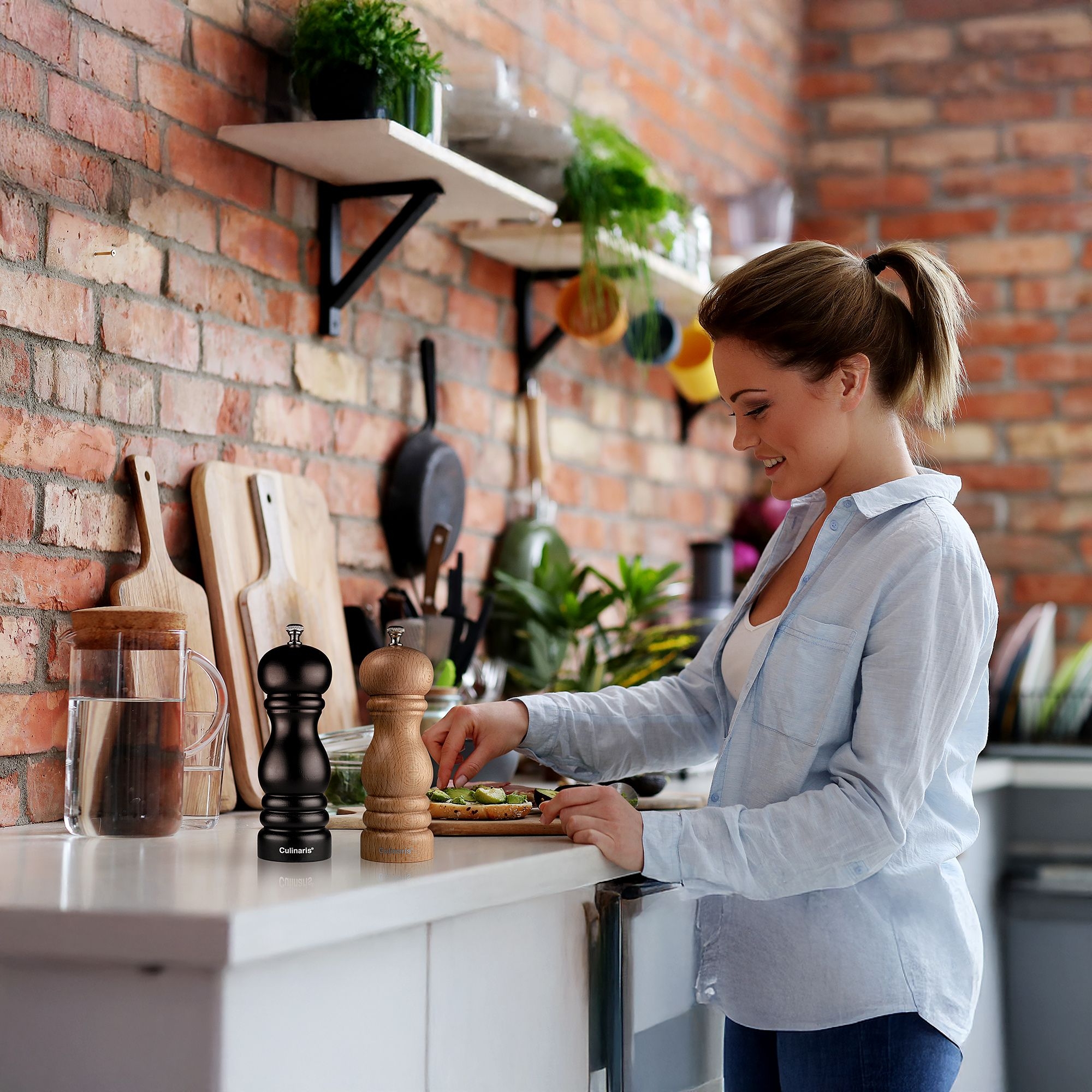 Salt mill - Molina - 18 cm - Beech wood | Culinaris Salt mill - Molina - 18 cm - Beech wood | Culinaris