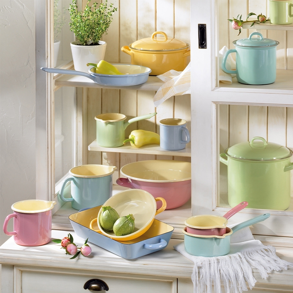 Riess CLASSIC - Bunt/Pastell - Topf mit Chromrand
