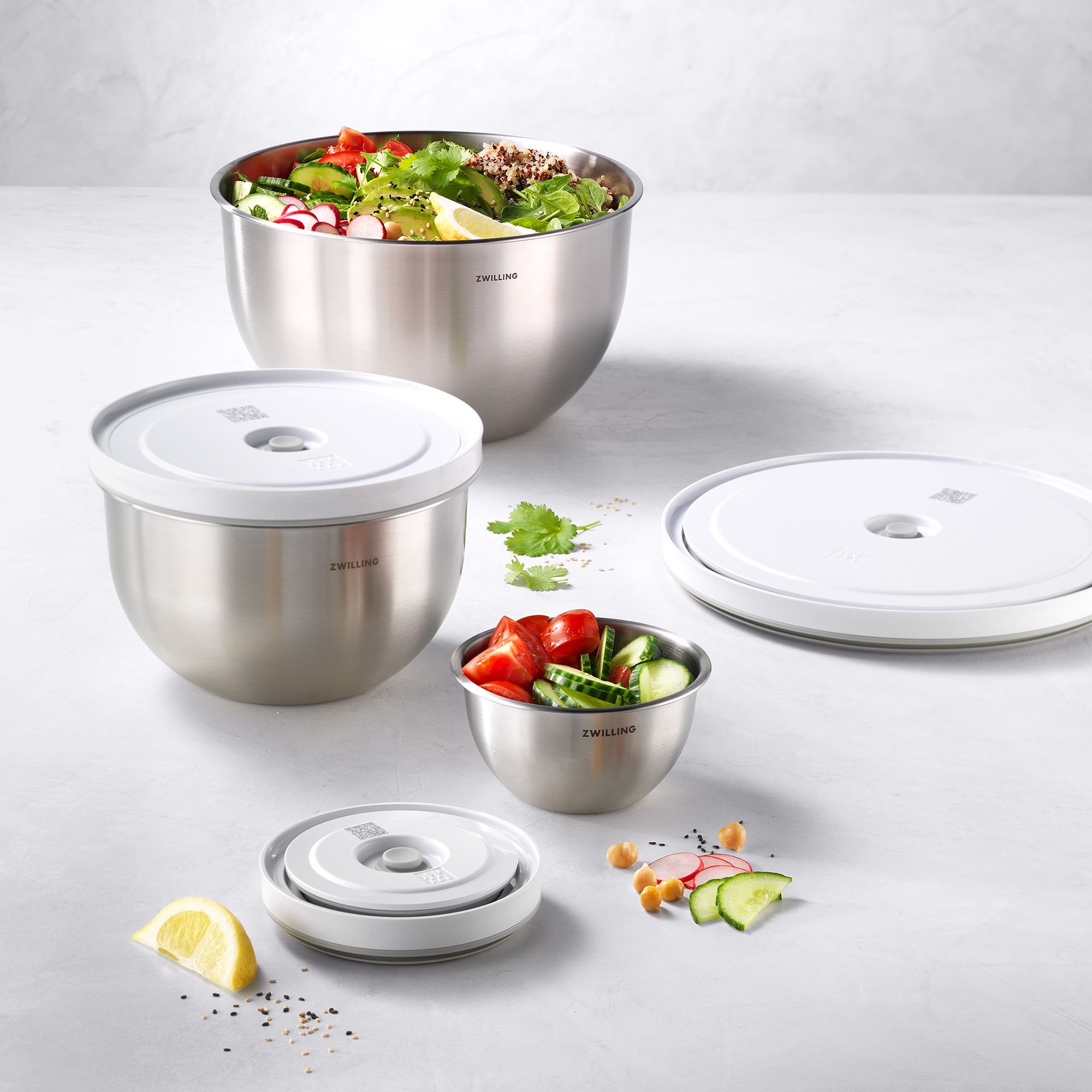 ZWILLING - Vacuum Bowl Set S/M/L | FRESH & SAVE | 6 pcs. | Stainless steel